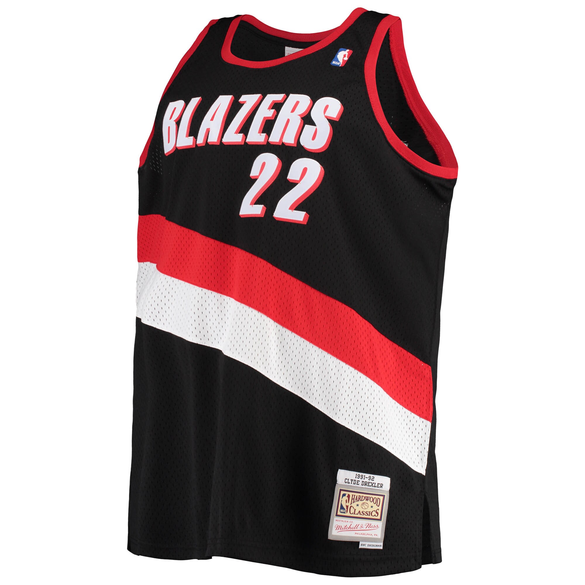 Clyde Drexler Portland Trail Blazers Mitchell & Ness 1991\/92 Big & Tall Hardwood Classics Swingman Jersey - Black cheap jerseys for sale - CheapJerseys.Shop