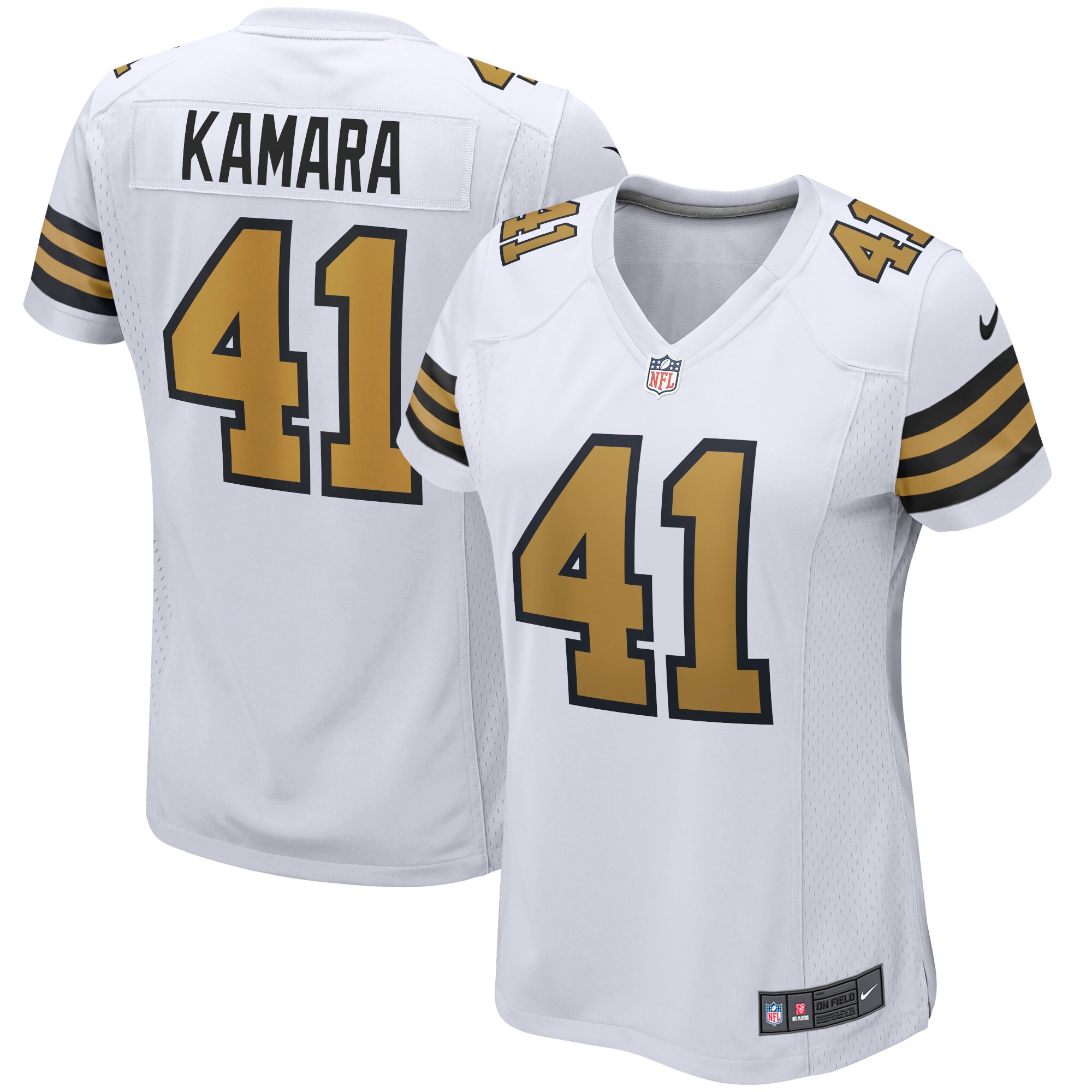 Alvin Kamara New Orleans Saints Women's Alternate Game Player Jersey - White cheap jerseys for sale - CheapJerseys.Shop