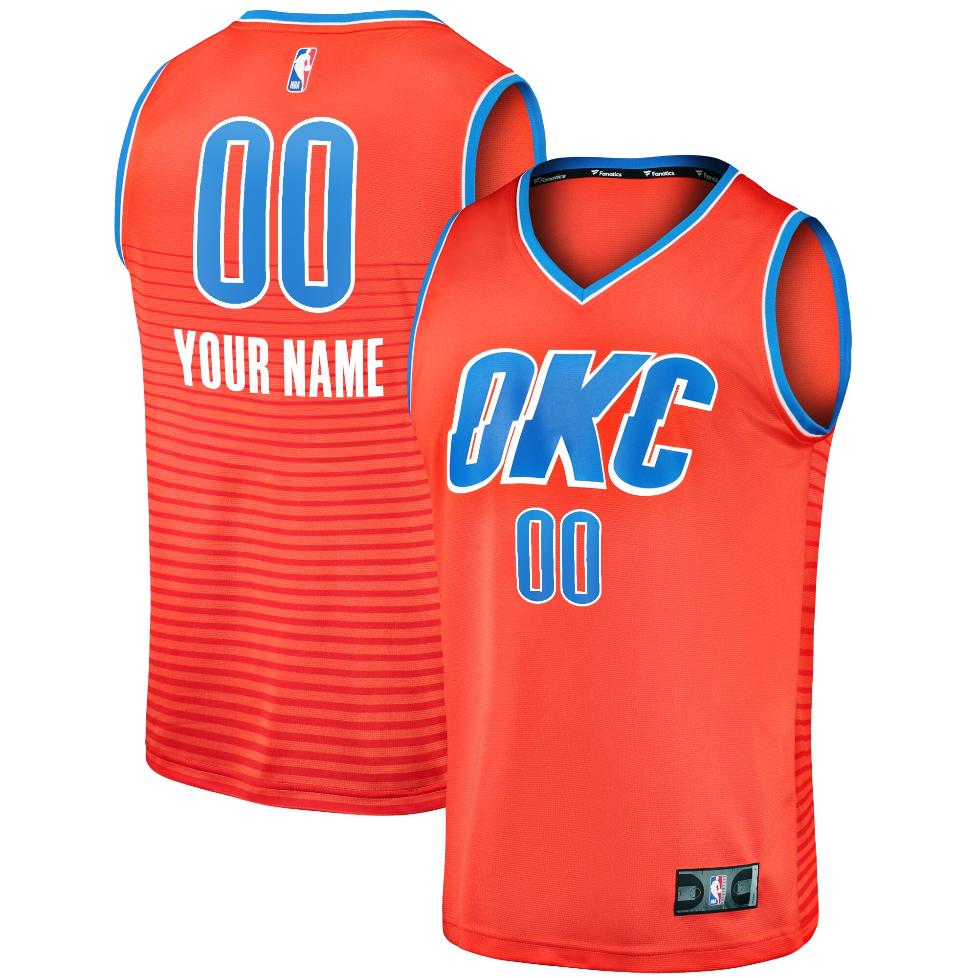 Oklahoma City Thunder Fanatics Fast Break Custom Replica Jersey - Orange - Statement Edition cheap jerseys for sale - CheapJerseys.Shop