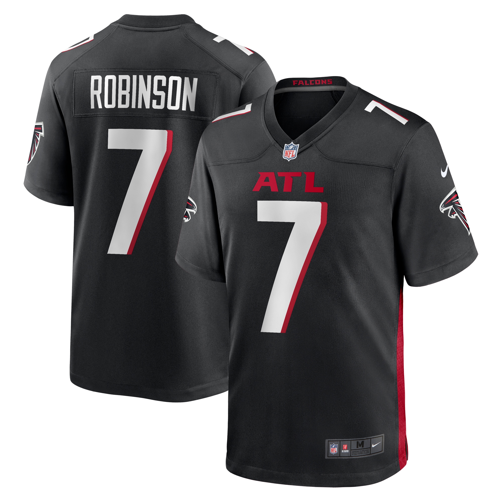 Bijan Robinson Atlanta Falcons 2023 Draft First Round Pick Game Jersey - Black cheap jerseys for sale - CheapJerseys.Shop