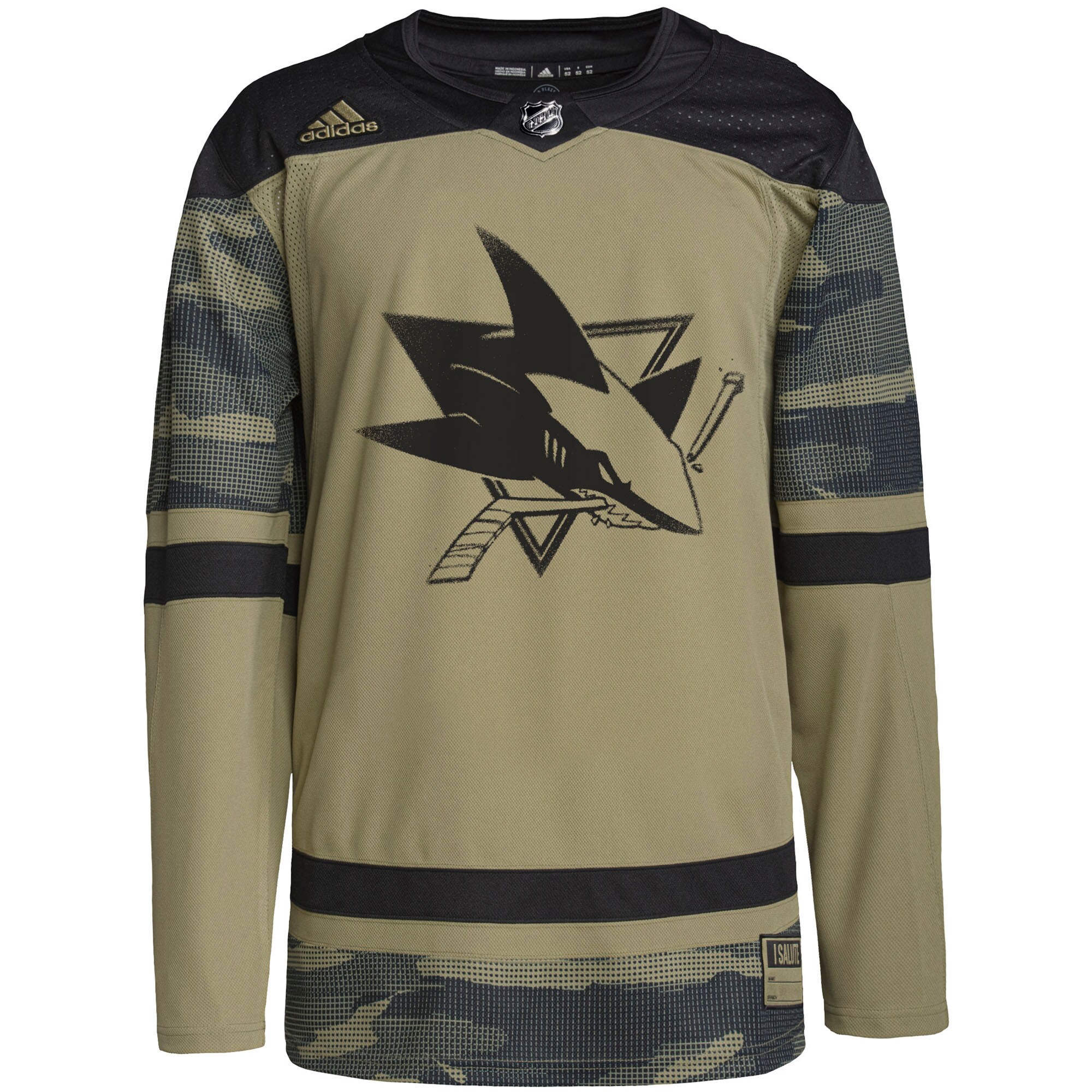 San Jose Sharks Military Appreciation Team Authentic Custom Practice Jersey - Camo cheap jerseys for sale - CheapJerseys.Shop