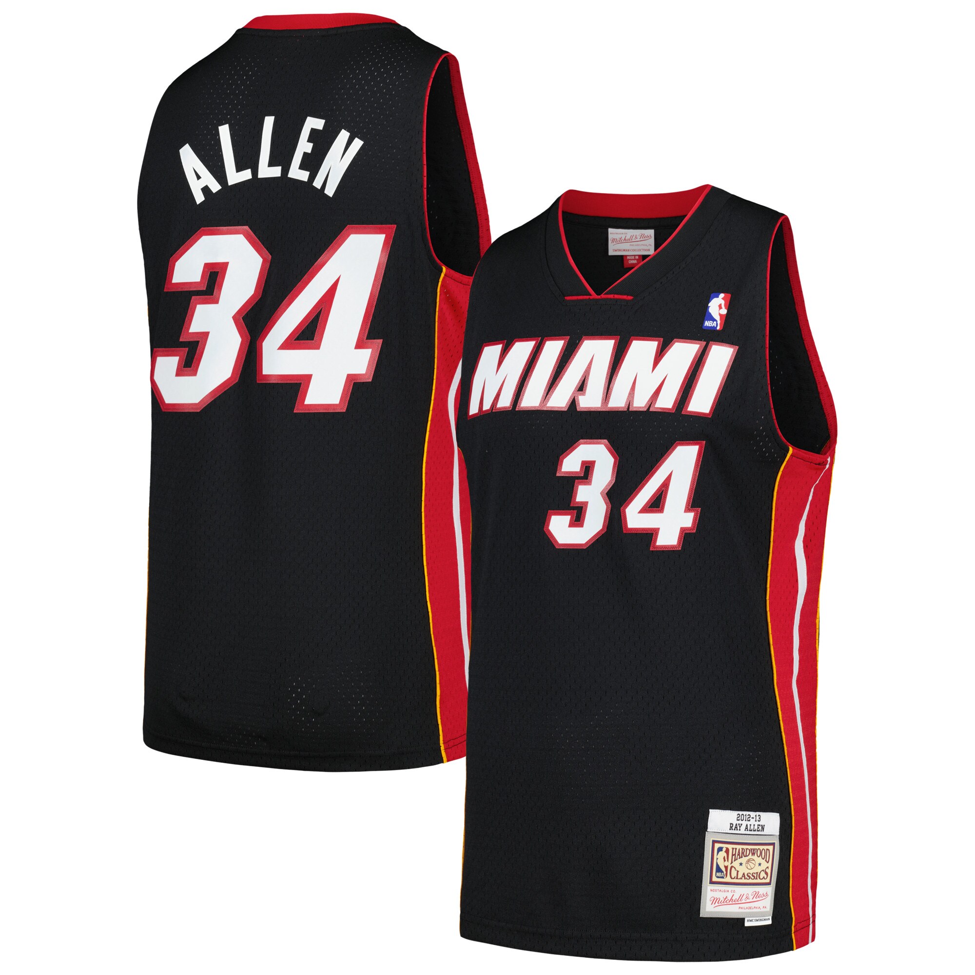 Ray Allen Miami Heat Mitchell & Ness 2012\/13 Hardwood Classics Swingman Jersey - Black cheap jerseys for sale - CheapJerseys.Shop