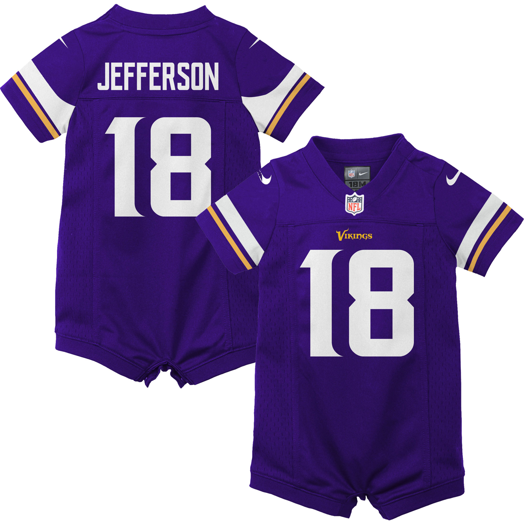 Justin Jefferson Minnesota Vikings Newborn & Infant Game Romper Jersey - Purple cheap jerseys for sale - CheapJerseys.Shop
