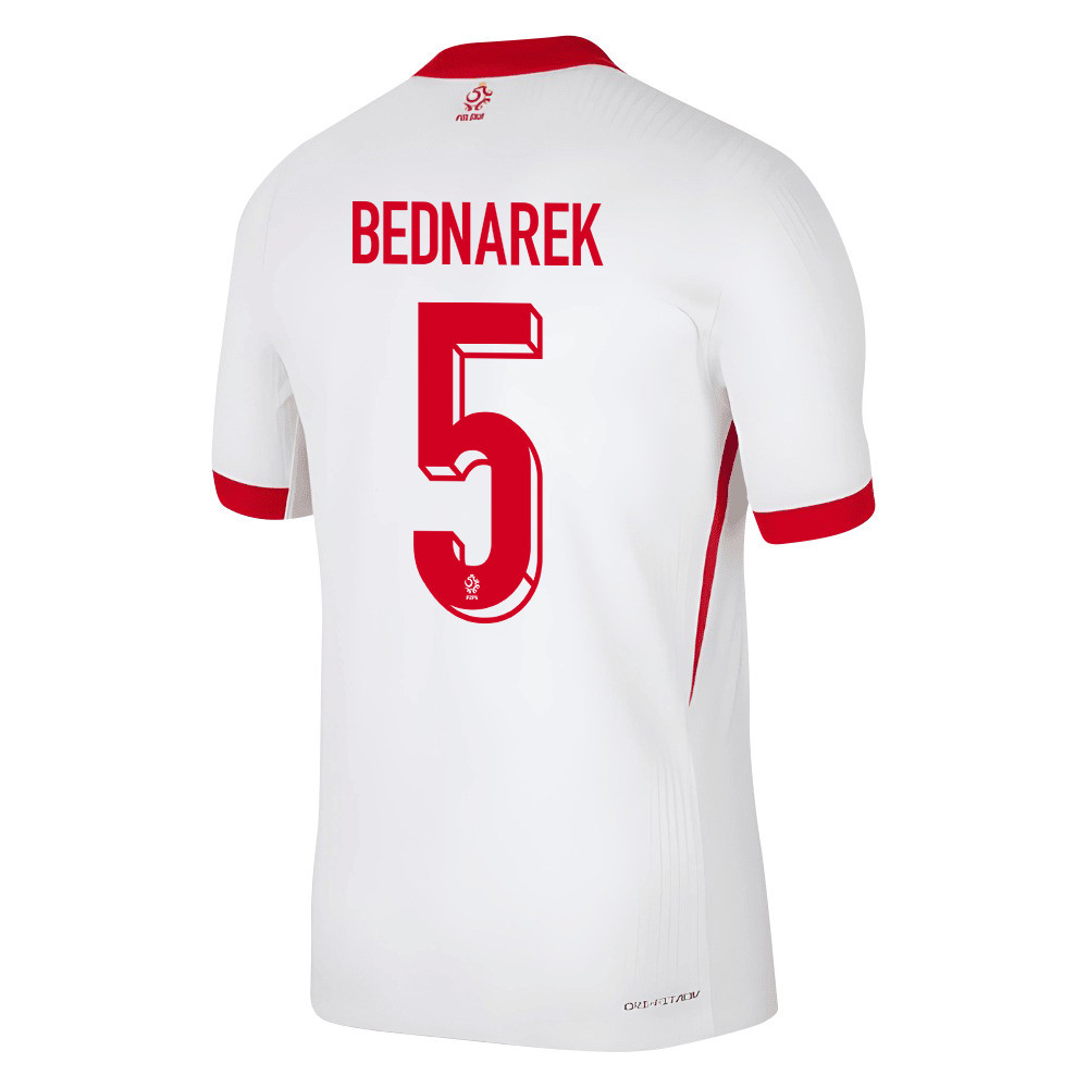 Jan Bednarek 5 Poland National Team 2024/25 Home Men Jersey - White cheap jerseys for sale - CheapJerseys.Shop