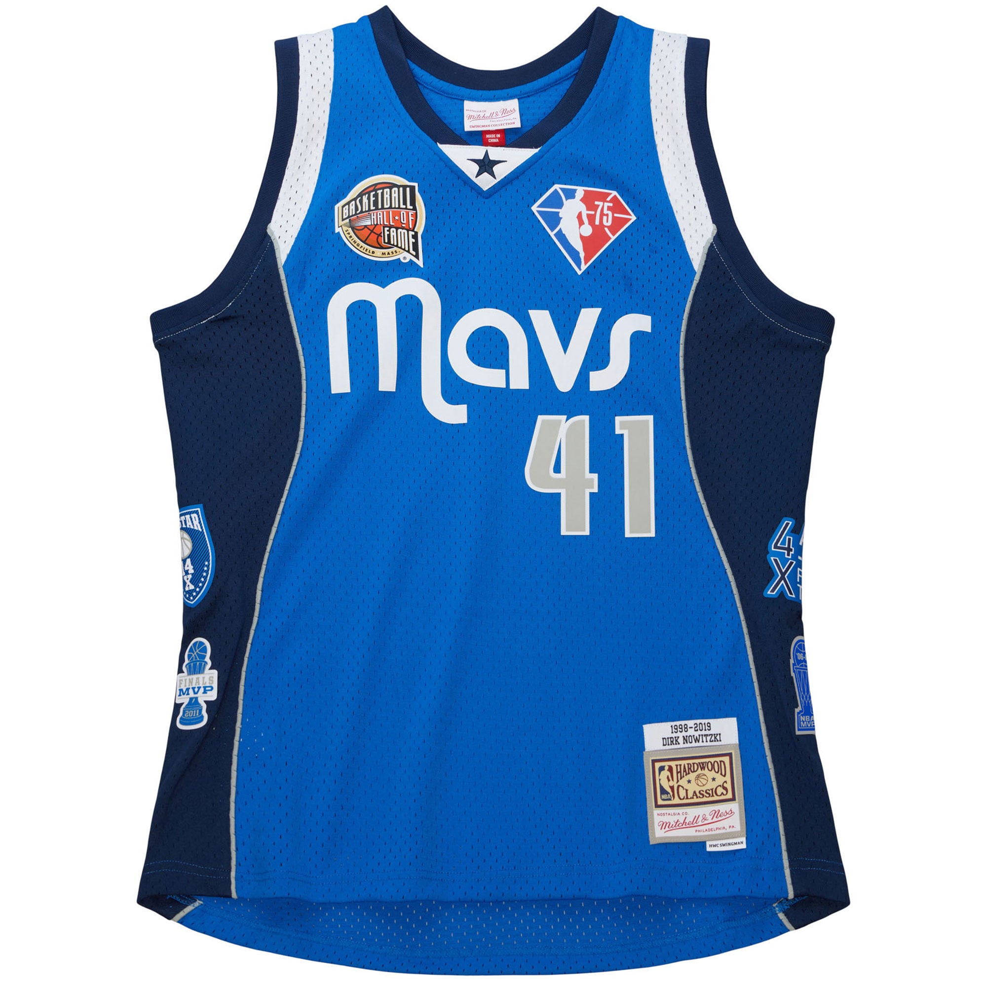 Dirk Nowitzki Dallas Mavericks Mitchell & Ness Unisex Hall of Fame Class of 2023 Throwback Swingman Jersey - Blue cheap jerseys for sale - CheapJerseys.Shop