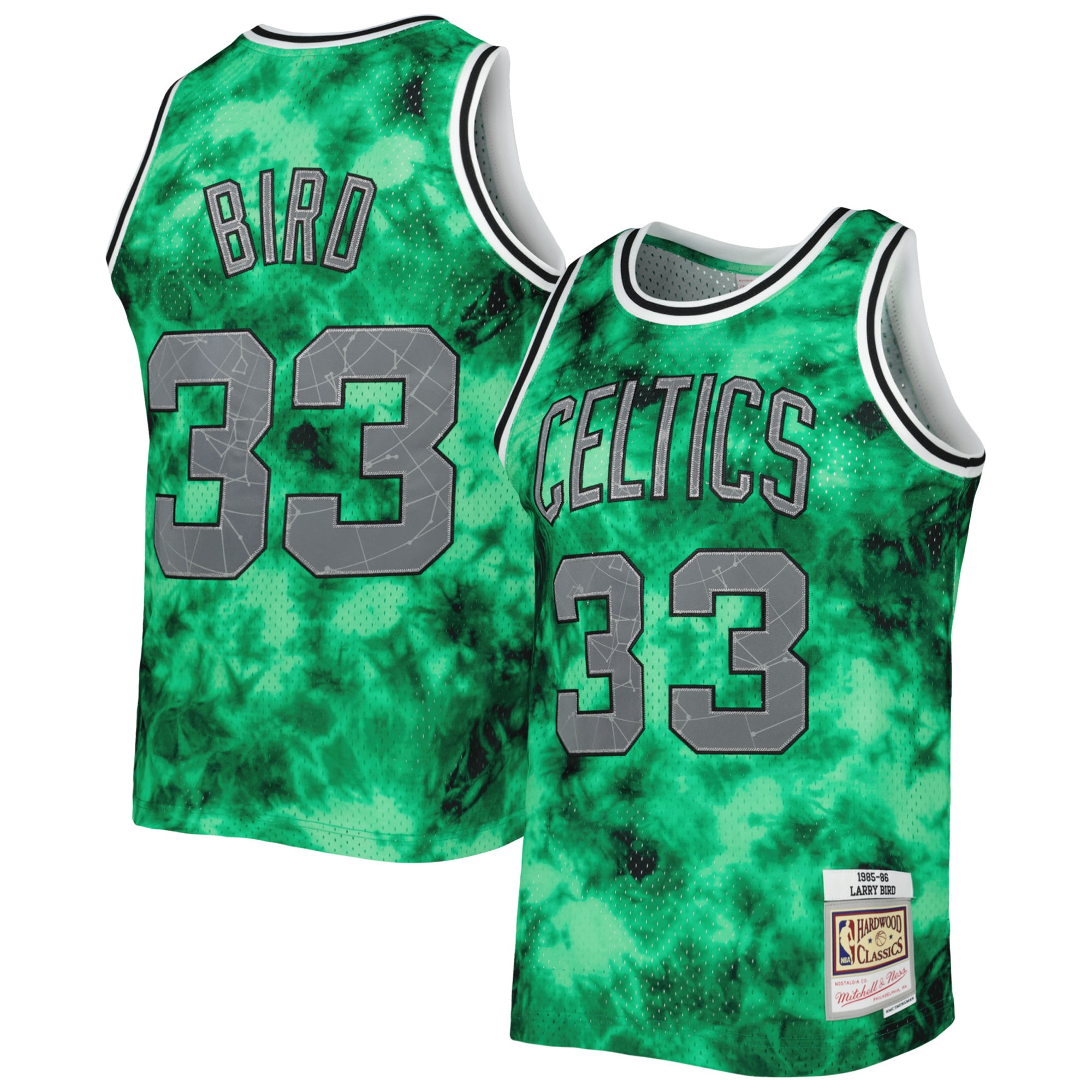 Larry Bird Boston Celtics Mitchell & Ness 1985\/86 Galaxy Swingman Jersey - Kelly Green cheap jerseys for sale - CheapJerseys.Shop