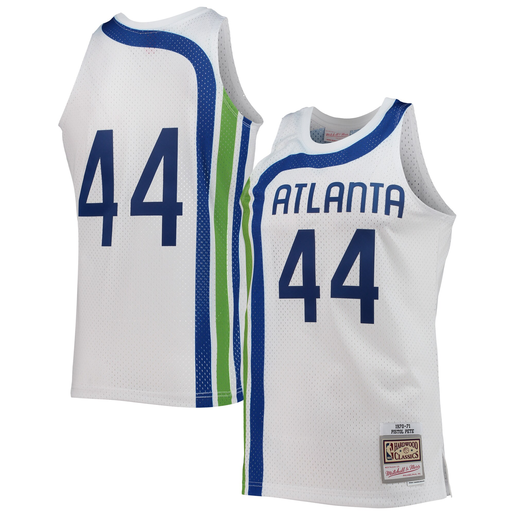 Pete Maravich Atlanta Hawks Mitchell & Ness 1970\/71 Hardwood Classics Swingman Jersey - White cheap jerseys for sale - CheapJerseys.Shop