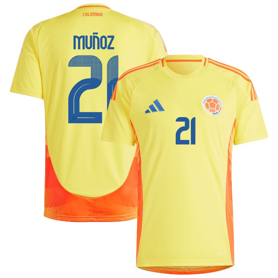 Daniel Muñoz 21 Colombia National Team 2024/25 Home Men Jersey - Yellow cheap jerseys for sale - CheapJerseys.Shop