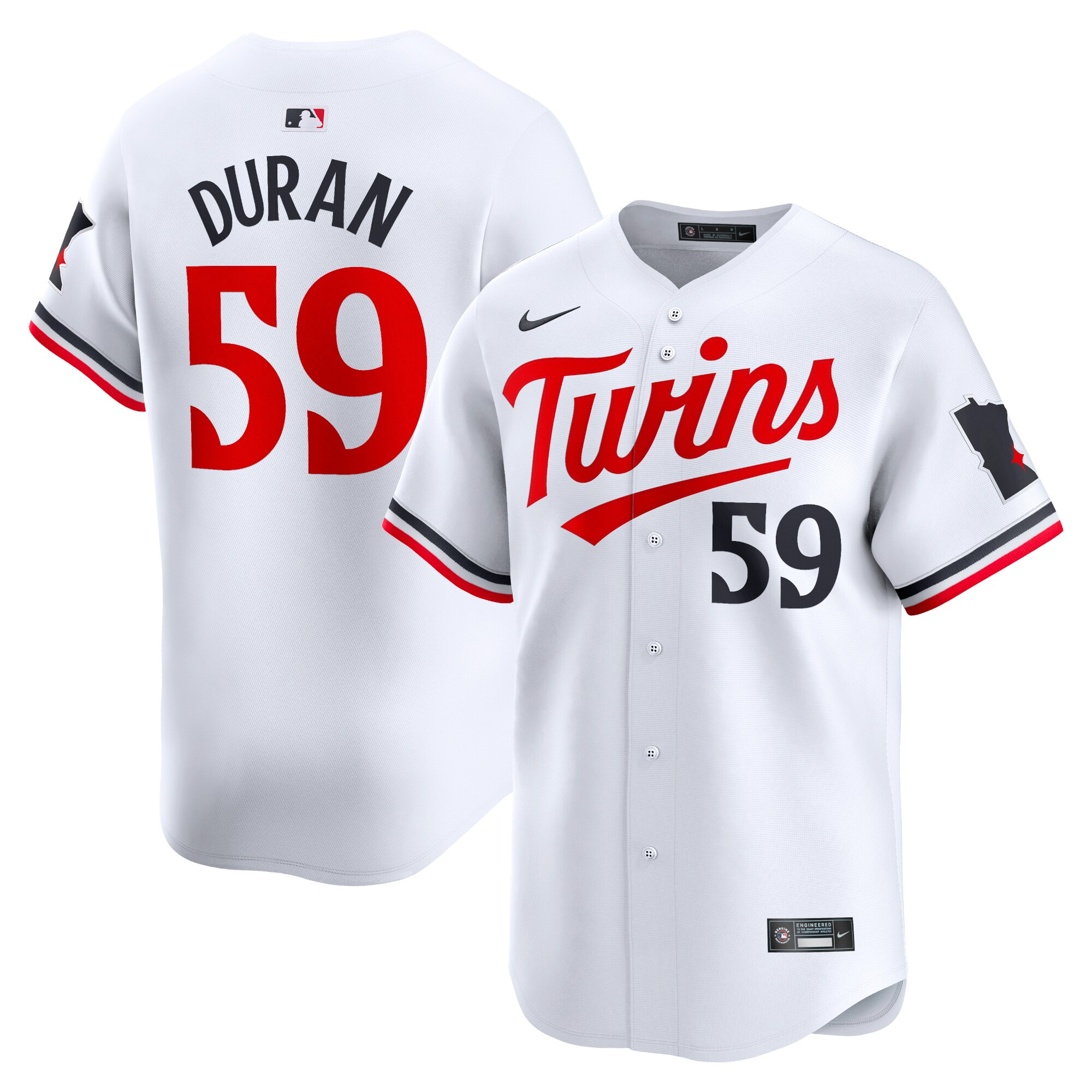 Jhoan Duran Minnesota Twins Home Limited Player Jersey - White cheap jerseys for sale - CheapJerseys.Shop