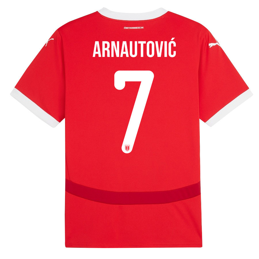 Marko Arnautović 7 Austria National Team 2024/25 Home Men Jersey - Red cheap jerseys for sale - CheapJerseys.Shop