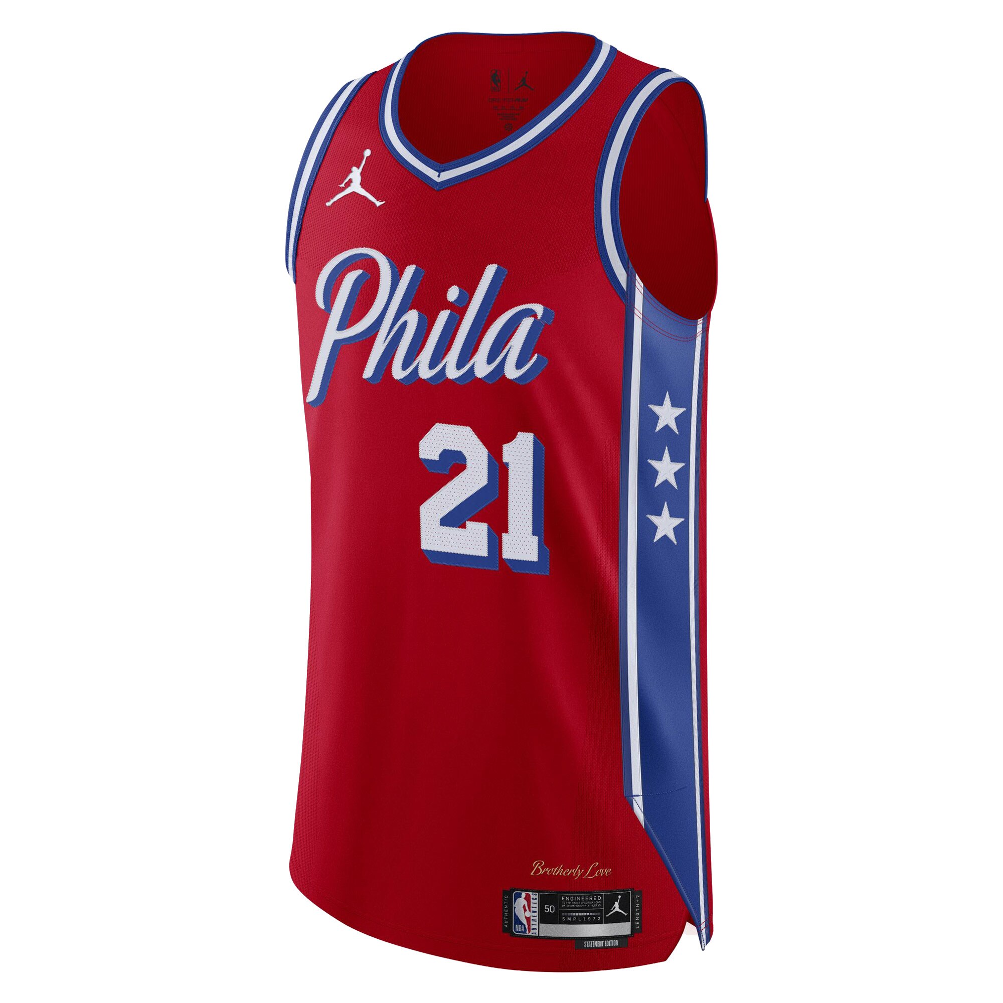 Joel Embiid Philadelphia 76ers Jordan Brand Authentic Player Jersey - Statement Edition - Red cheap jerseys for sale - CheapJerseys.Shop
