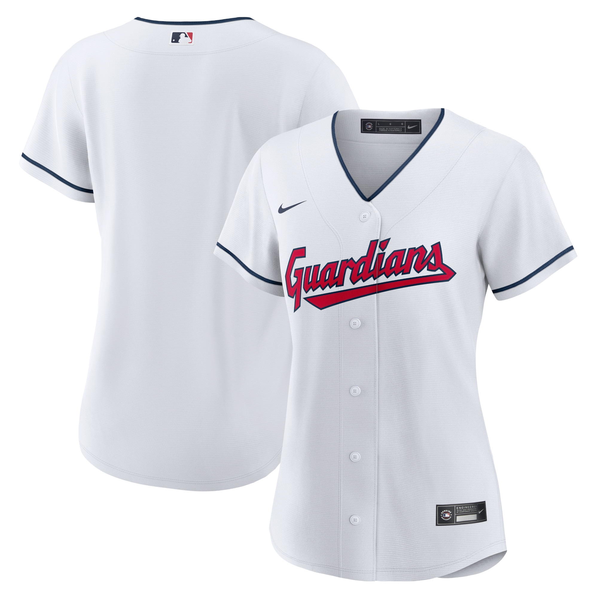Cleveland Guardians Women's Home Blank Replica Jersey- White cheap jerseys for sale - CheapJerseys.Shop