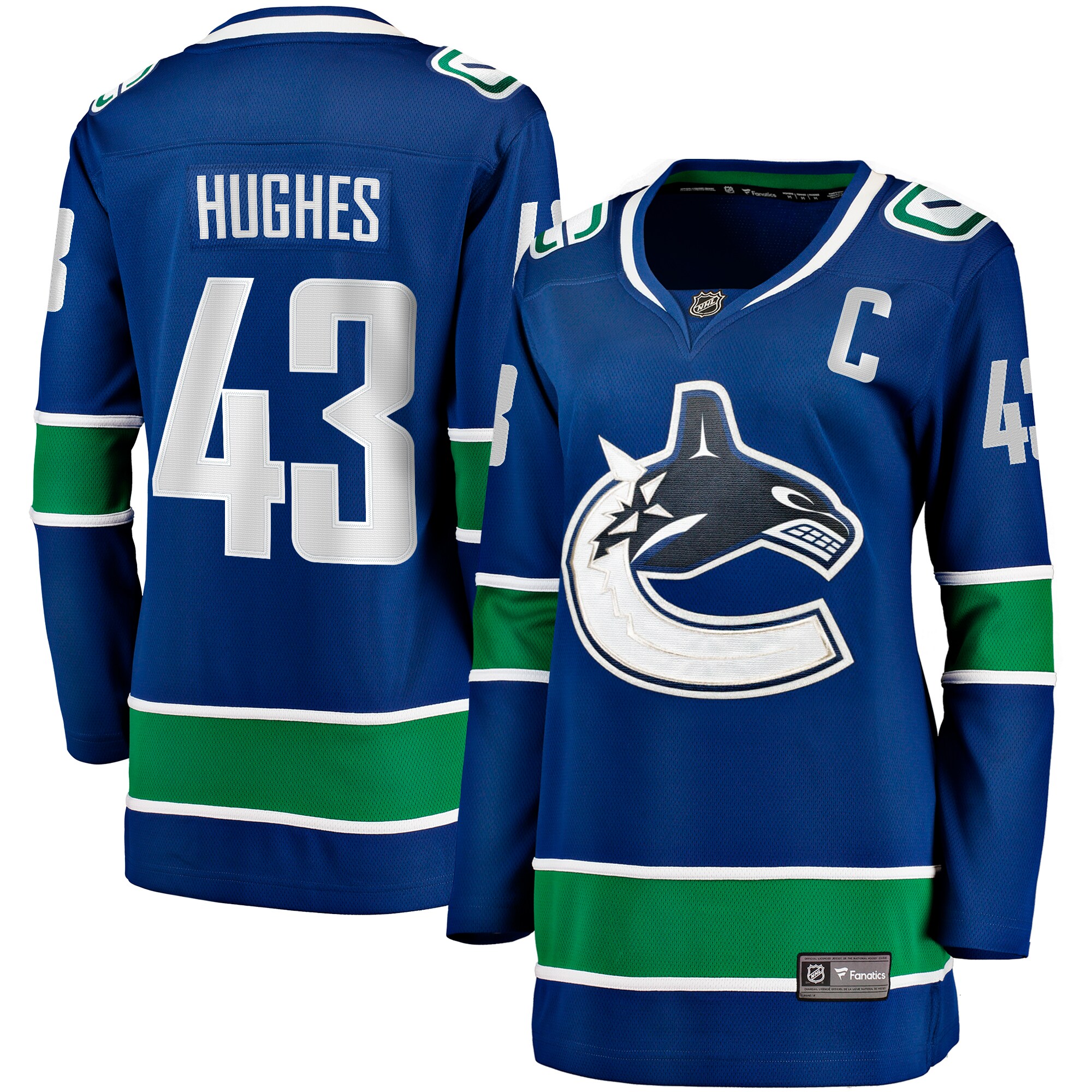 Quinn Hughes Vancouver Canucks Fanatics Women's Home Breakaway Player Jersey - Blue cheap jerseys for sale - CheapJerseys.Shop