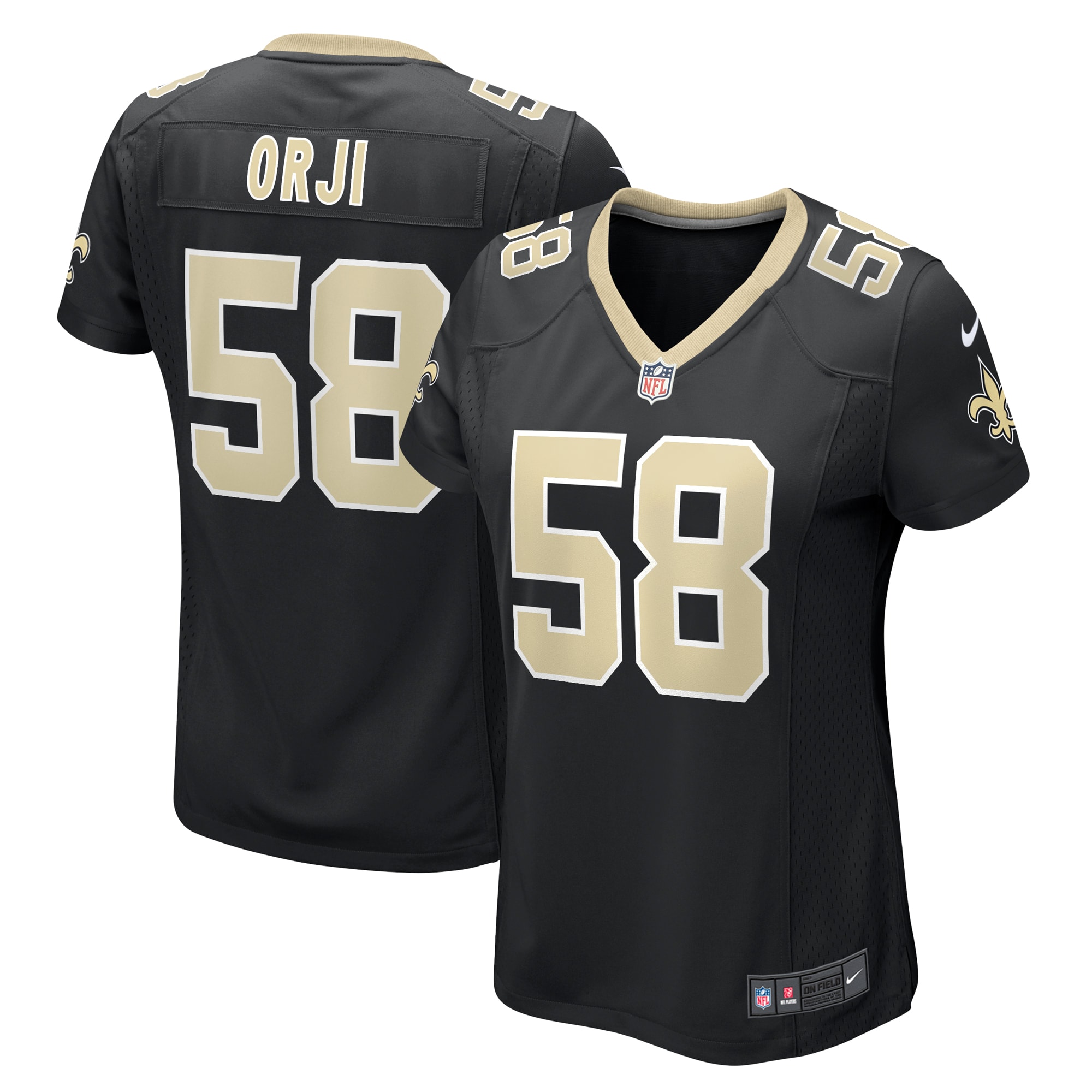 Anfernee Orji New Orleans Saints Women's Team Game Jersey - Black cheap jerseys for sale - CheapJerseys.Shop