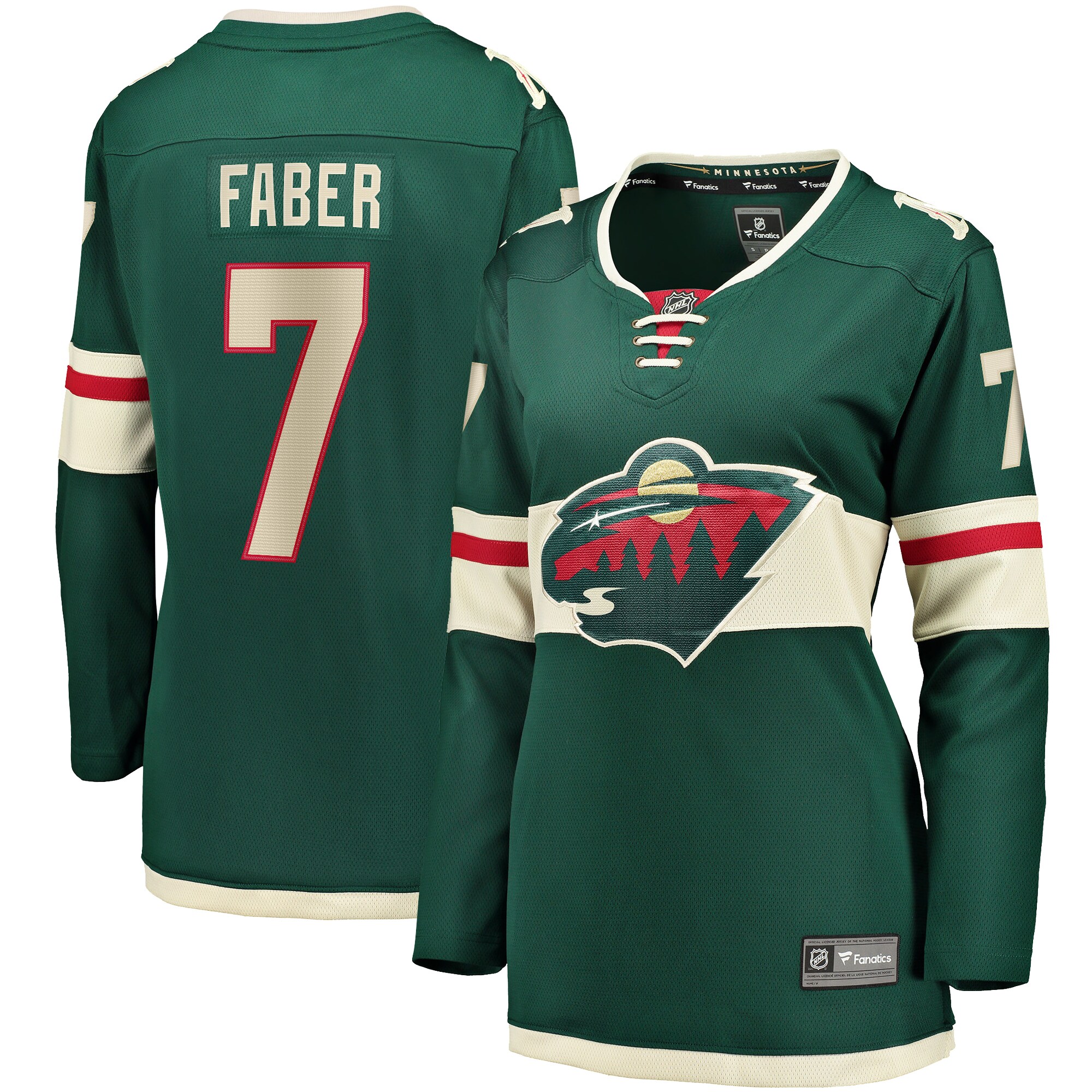 Brock Faber Minnesota Wild Fanatics Women's Home Breakaway Player Jersey - Green cheap jerseys for sale - CheapJerseys.Shop
