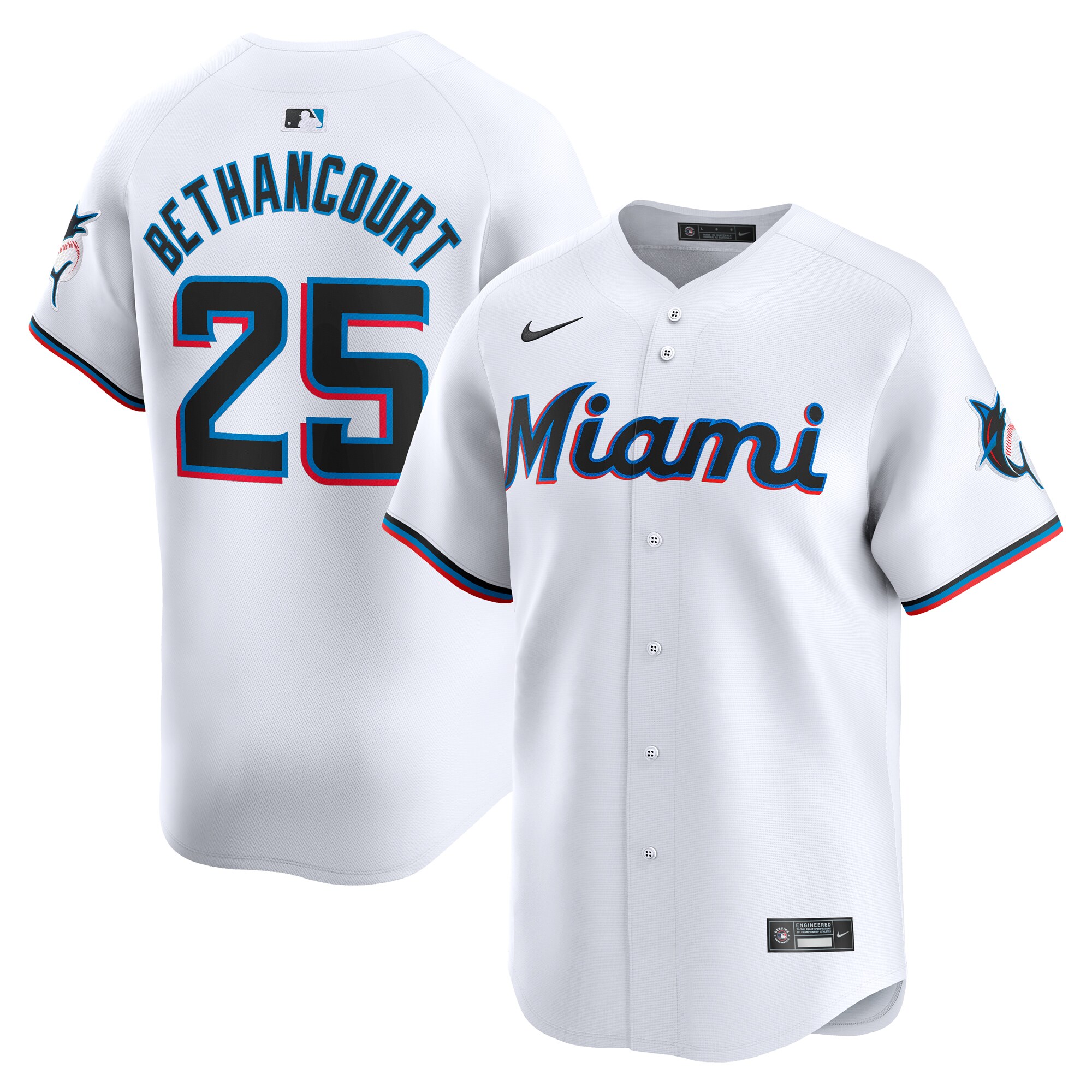 Christian Bethancourt Miami Marlins Home Limited Player Jersey - White cheap jerseys for sale - CheapJerseys.Shop