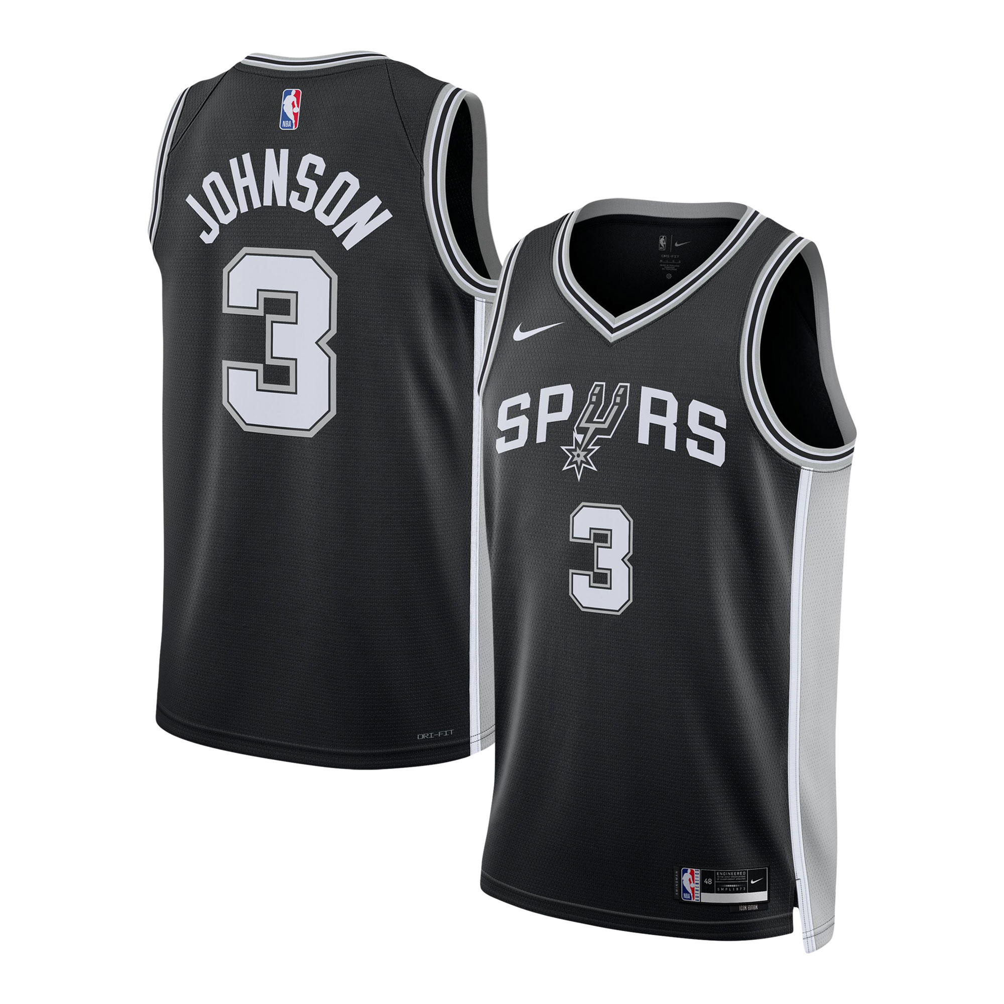 Keldon Johnson San Antonio Spurs Unisex Swingman Jersey - Icon Edition - Black cheap jerseys for sale - CheapJerseys.Shop