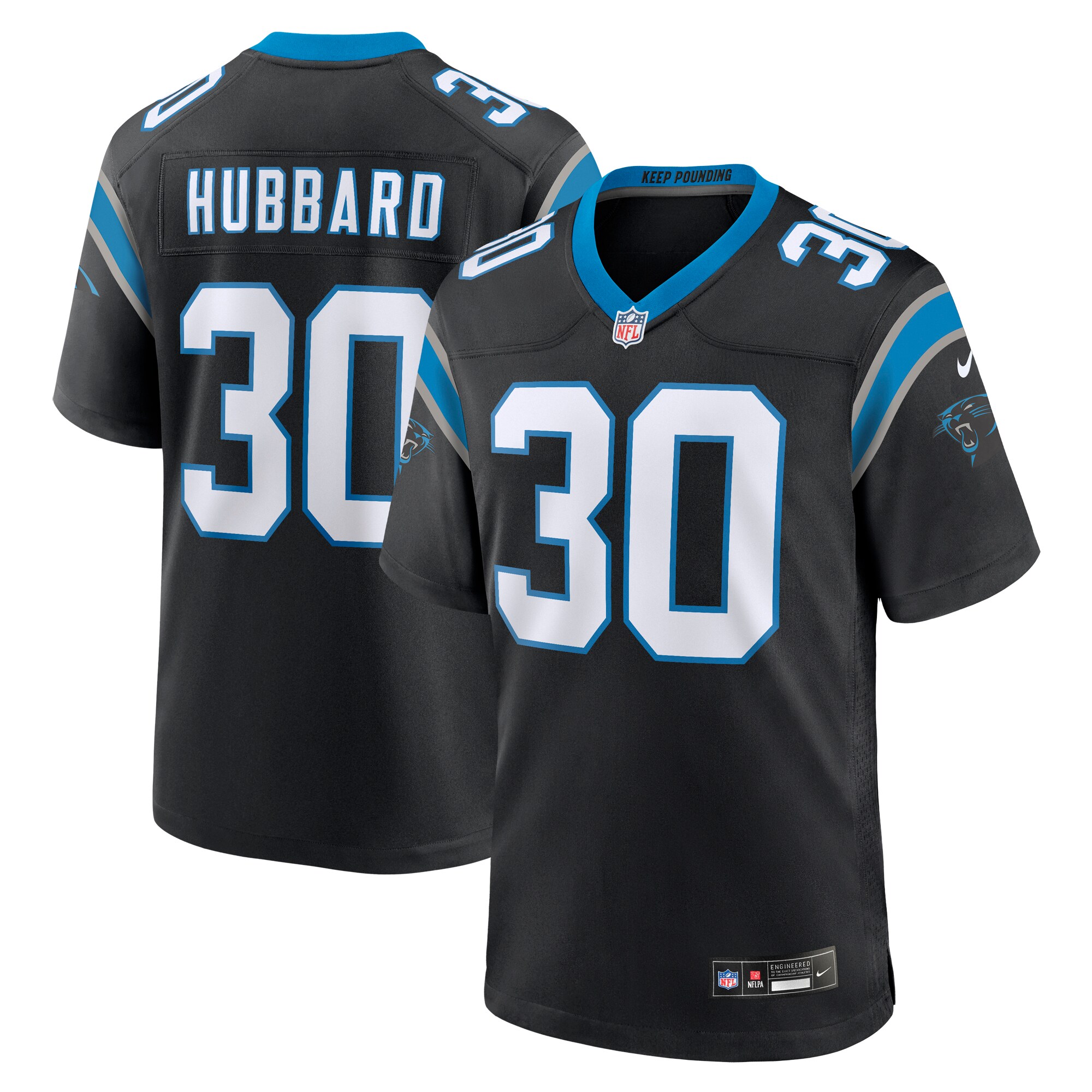 Chuba Hubbard Carolina Panthers Team Game Jersey - Black cheap jerseys for sale - CheapJerseys.Shop