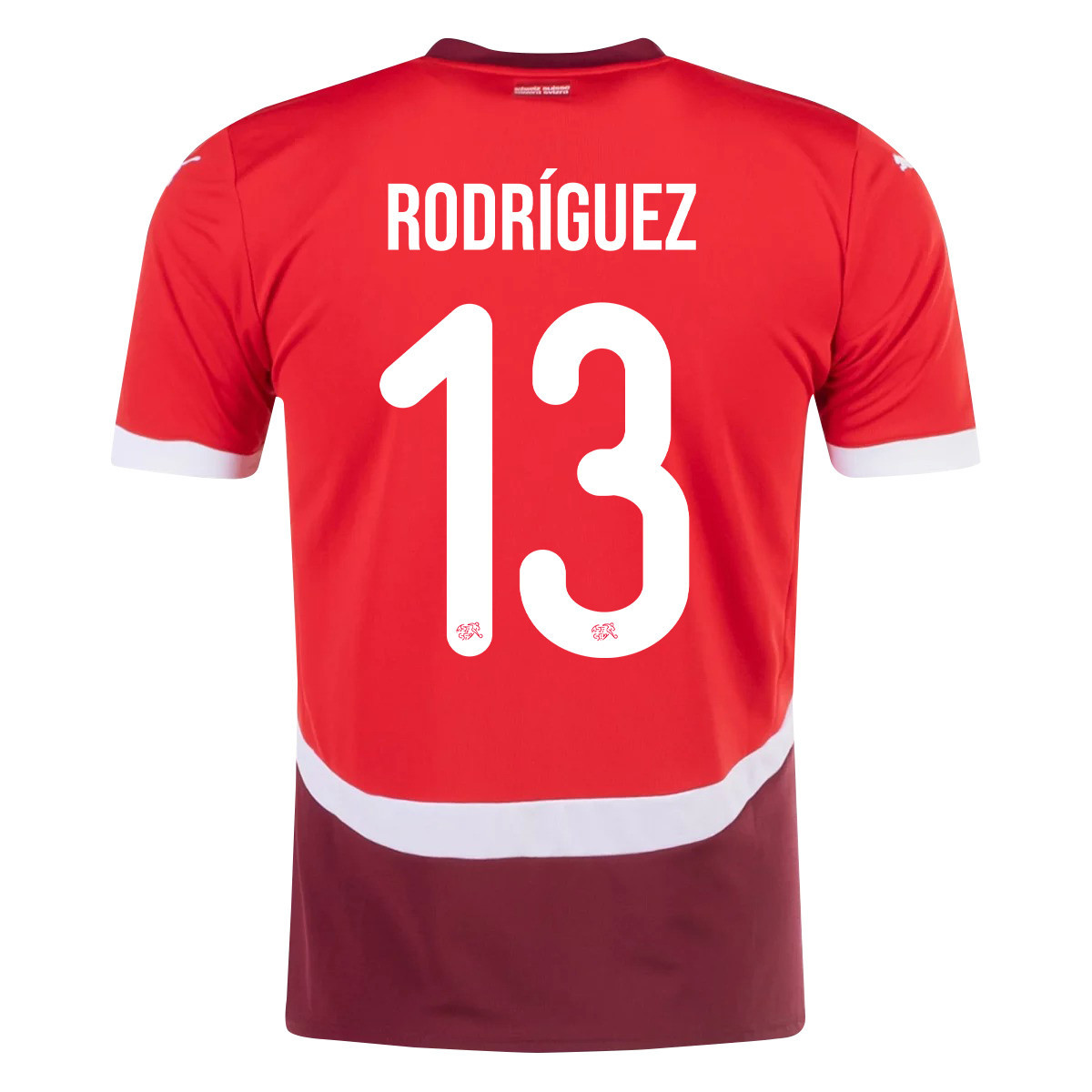 Ricardo Rodríguez 13 Switzerland National Team 2024/25 Home Men Jersey - Red cheap jerseys for sale - CheapJerseys.Shop