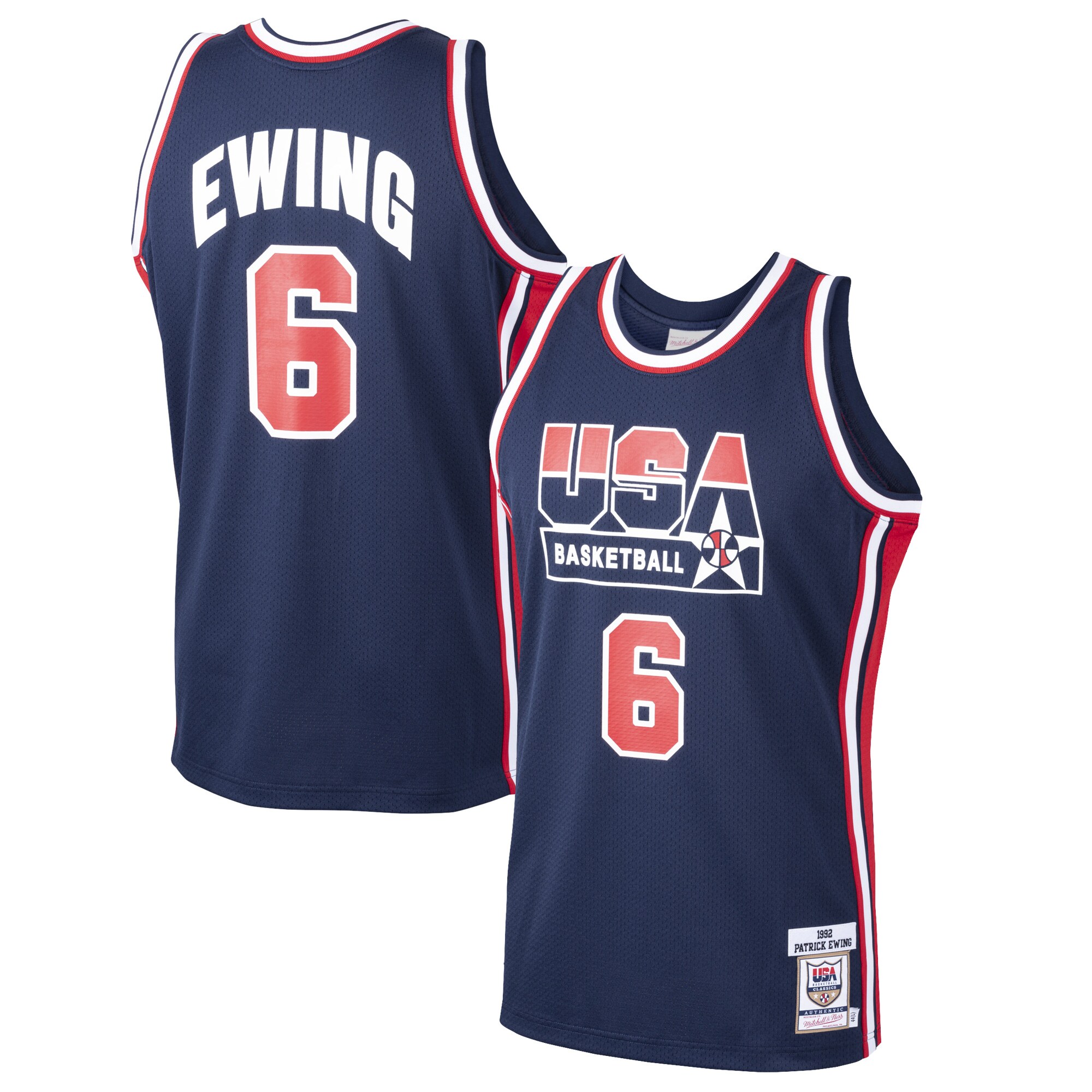 Patrick Ewing USA Basketball Mitchell & Ness 1992 Dream Team Authentic Jersey - Navy cheap jerseys for sale - CheapJerseys.Shop