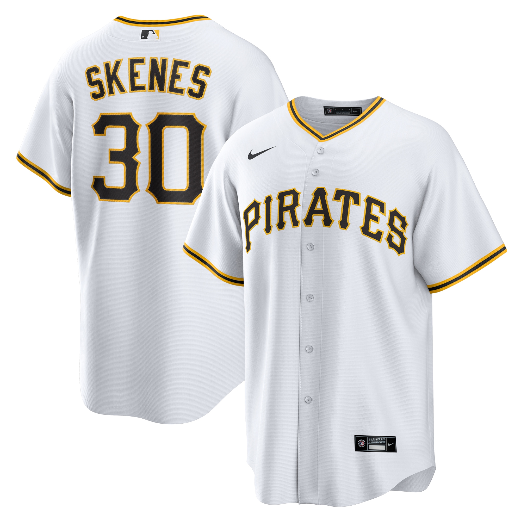 Paul Skenes Pittsburgh Pirates Home Replica Player Jersey - White cheap jerseys for sale - CheapJerseys.Shop