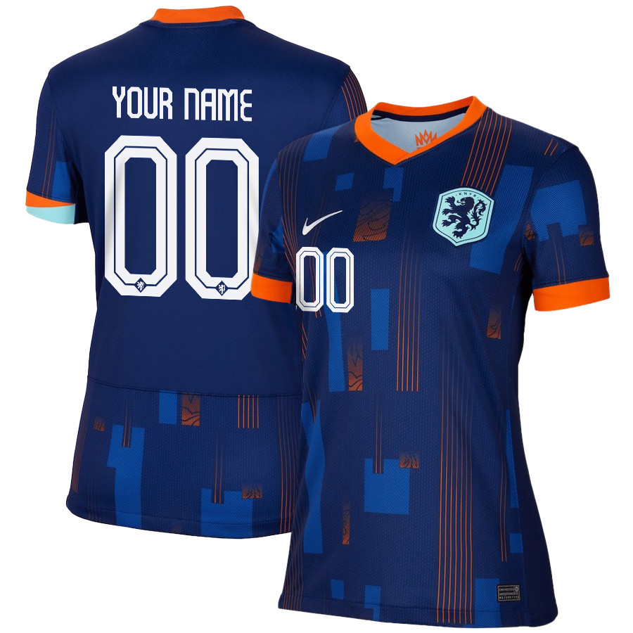 Netherlands National Team 2024/25 Away Custom WOMEN Jersey - Navy cheap jerseys for sale - CheapJerseys.Shop