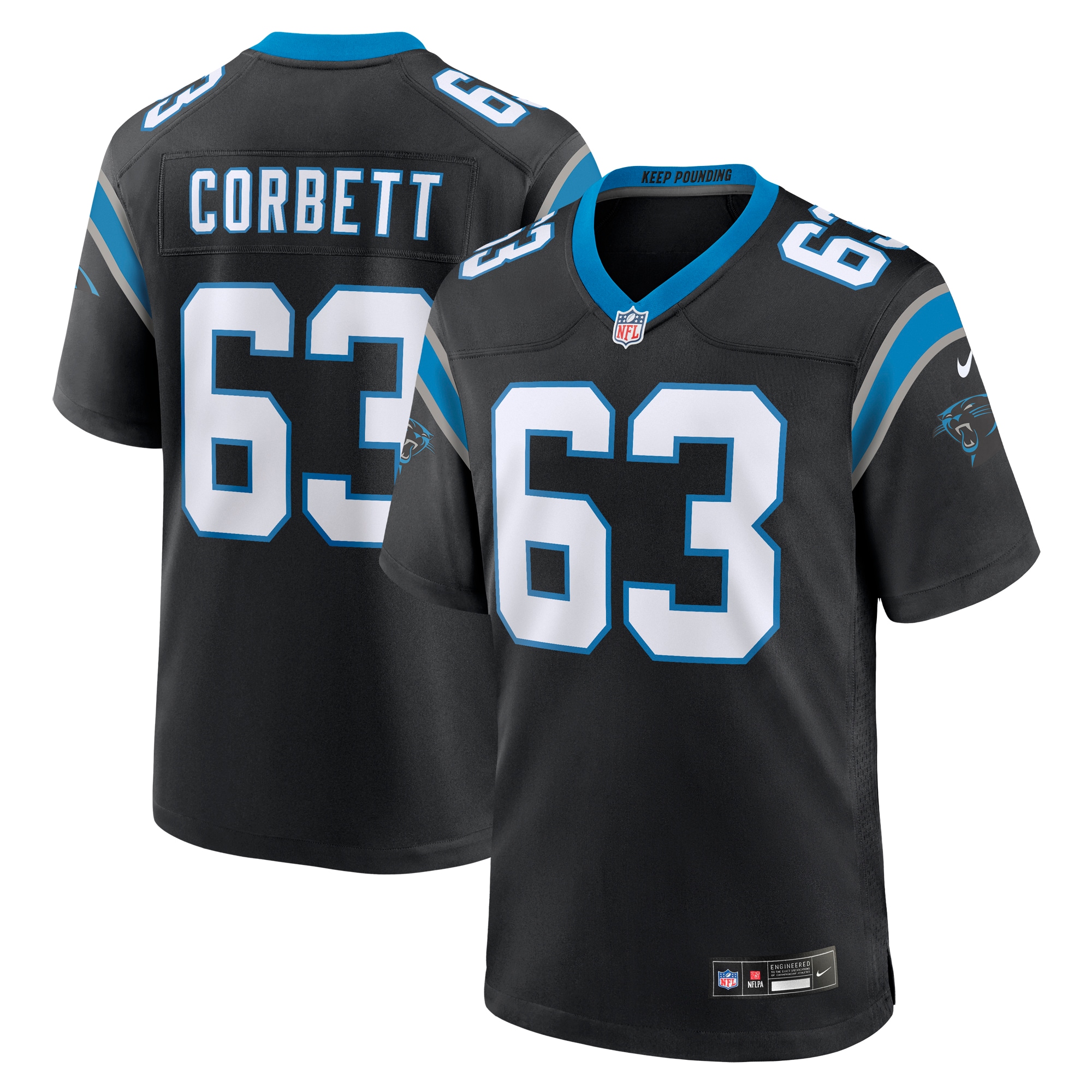Austin Corbett Carolina Panthers Team Game Jersey - Black cheap jerseys for sale - CheapJerseys.Shop