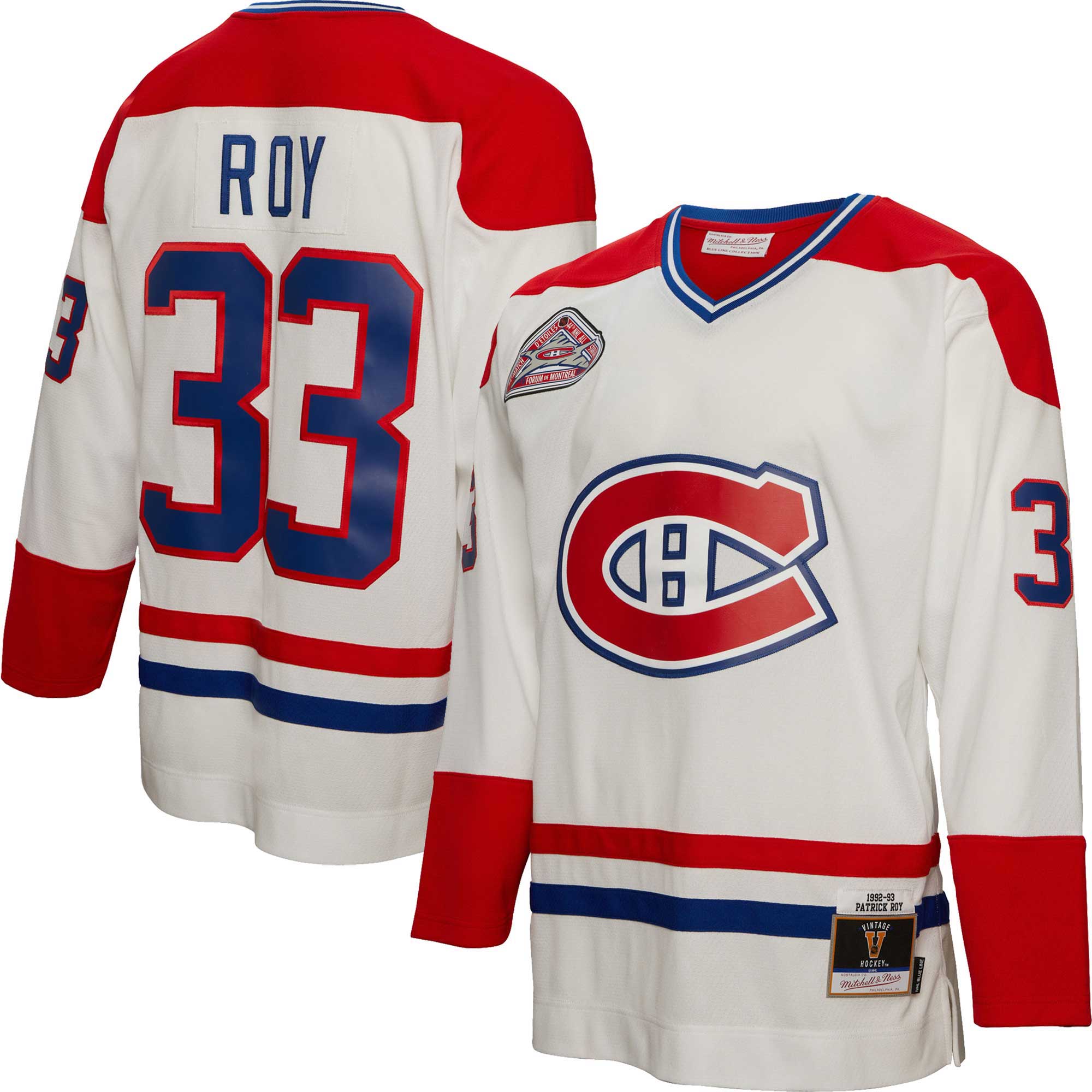 Patrick Roy Montreal Canadiens Mitchell & Ness 1992\/93 Blue Line Player Jersey - White cheap jerseys for sale - CheapJerseys.Shop