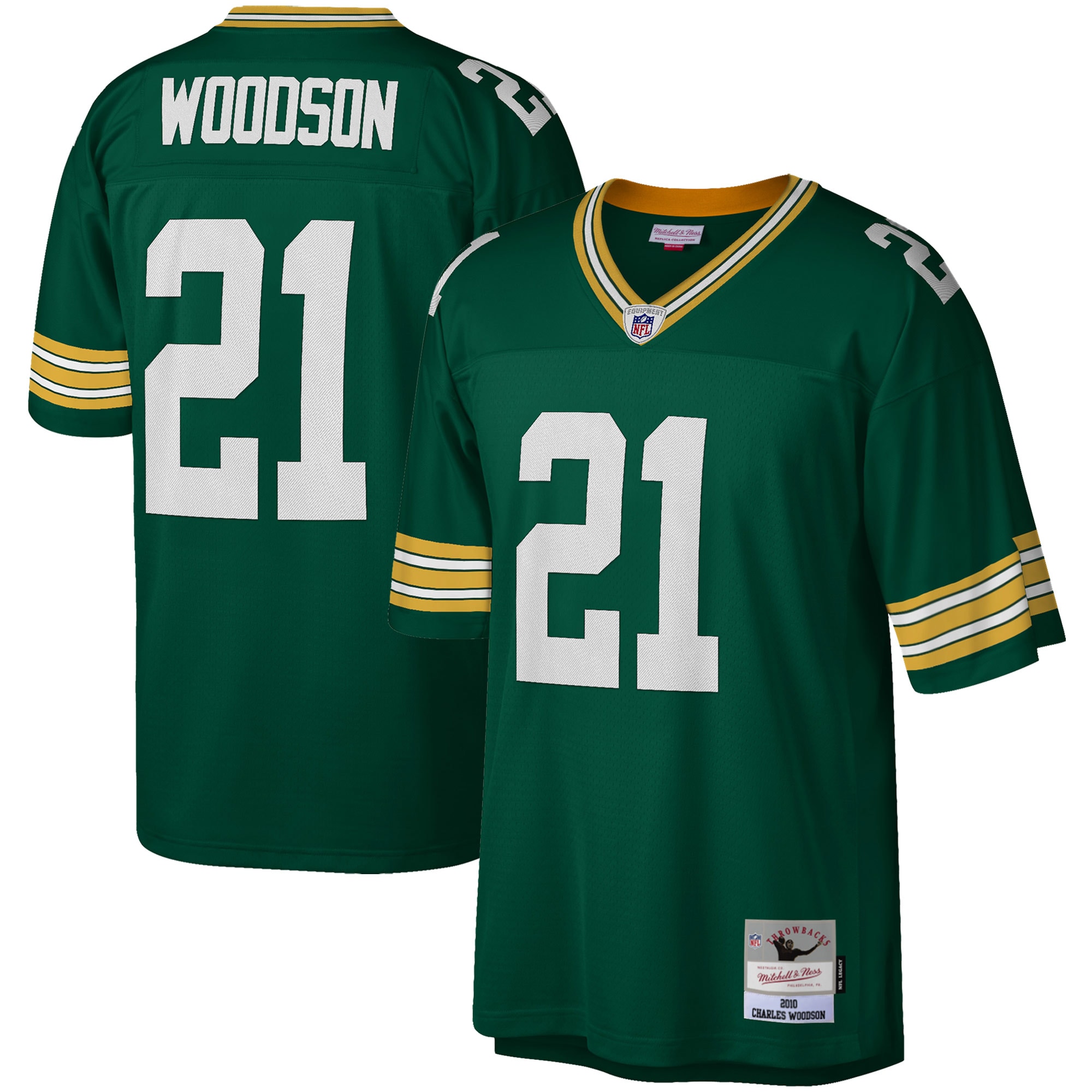 Charles Woodson Green Bay Packers Mitchell & Ness Legacy Replica Jersey - Green cheap jerseys for sale - CheapJerseys.Shop