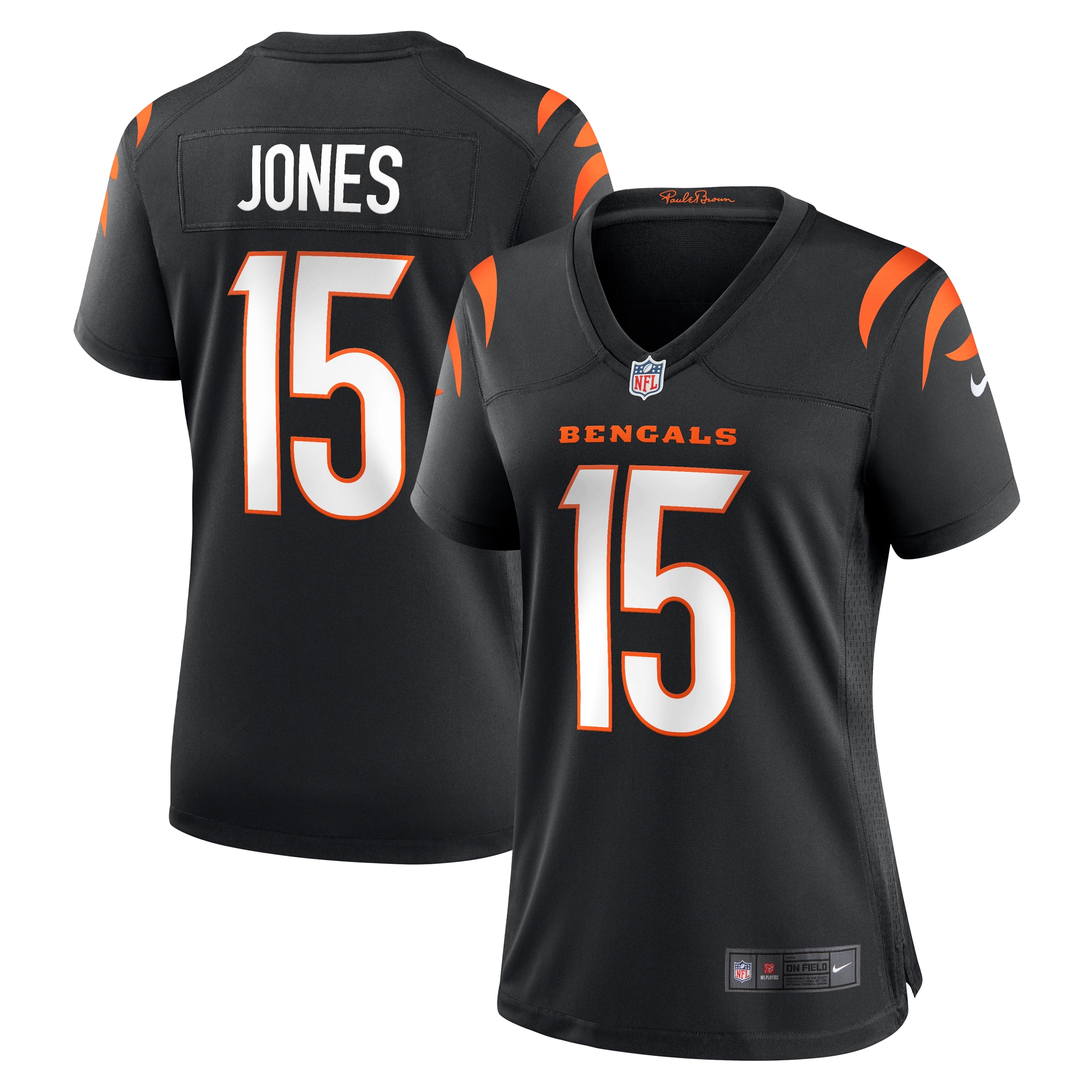 Charlie Jones Cincinnati Bengals Women's Team Game Jersey - Black cheap jerseys for sale - CheapJerseys.Shop