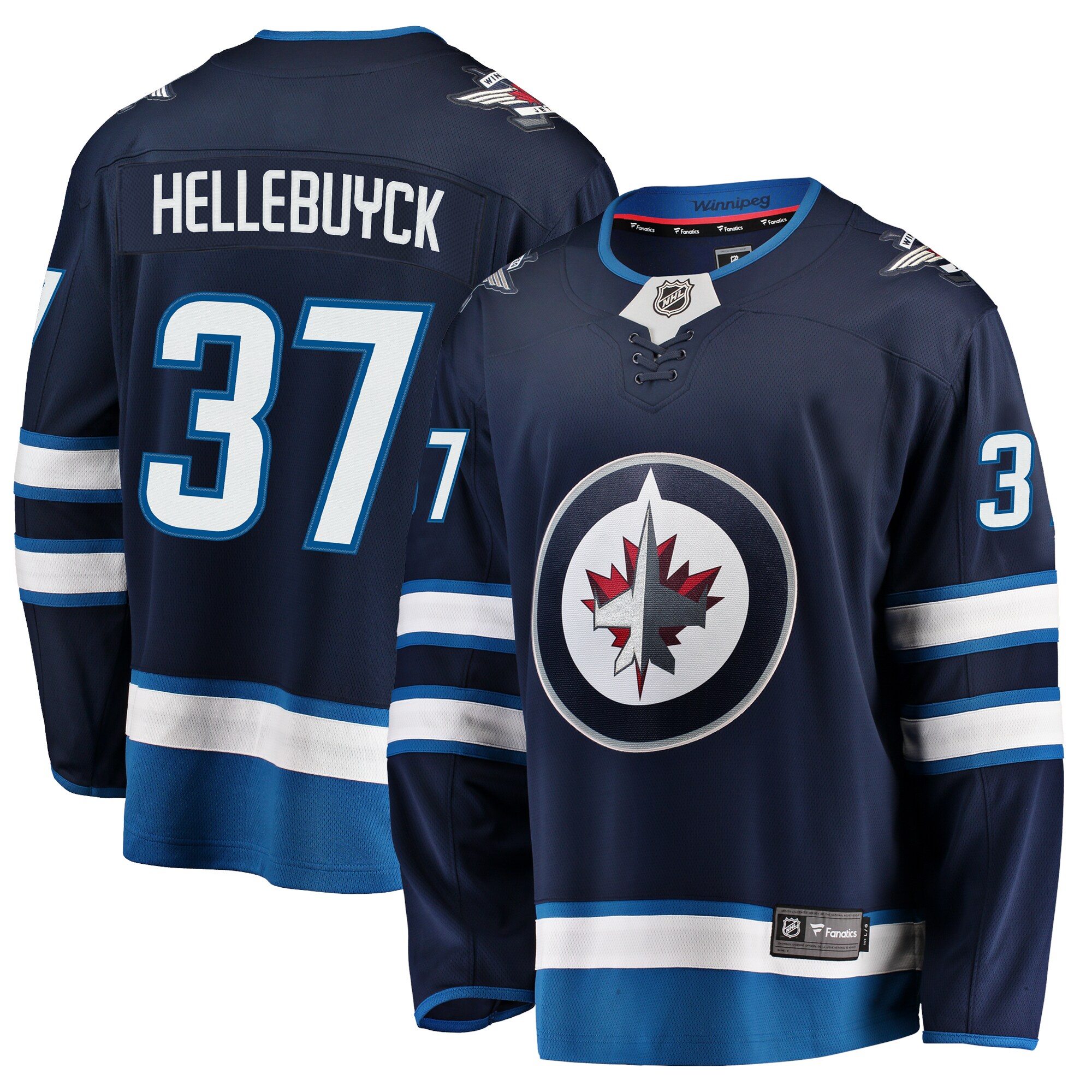Connor Hellebuyck Winnipeg Jets Fanatics Breakaway Replica Jersey - Navy cheap jerseys for sale - CheapJerseys.Shop