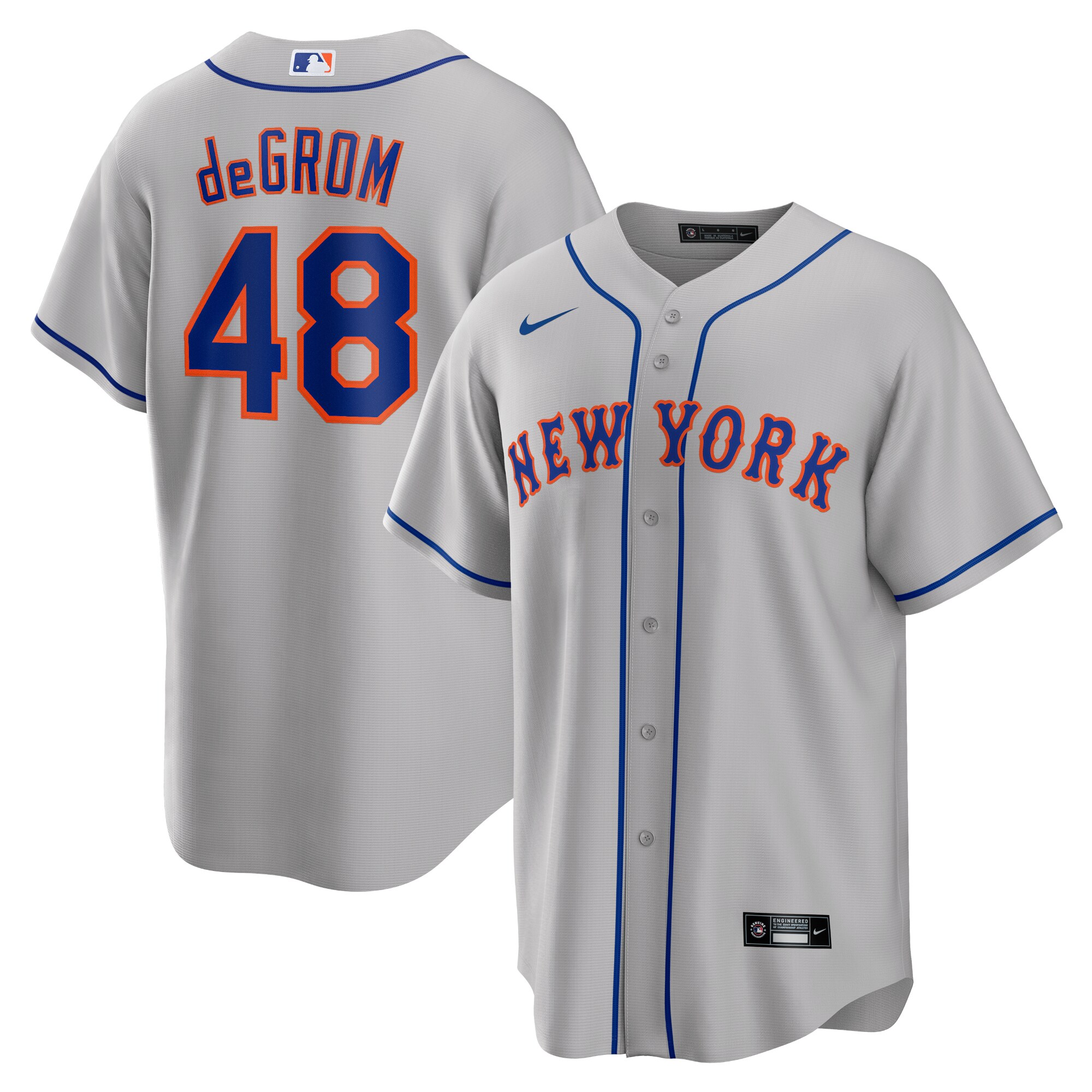 Jacob deGrom New York Mets Road Replica Player Name Jersey - Gray cheap jerseys for sale - CheapJerseys.Shop