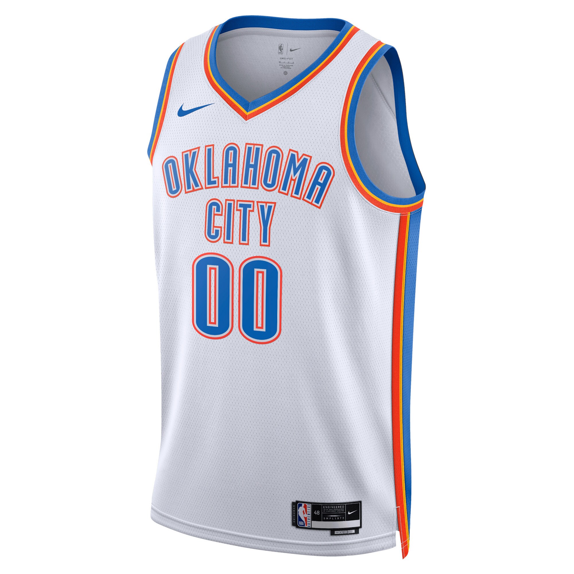 Oklahoma City Thunder Unisex Swingman Custom Jersey White - Association Edition cheap jerseys for sale - CheapJerseys.Shop