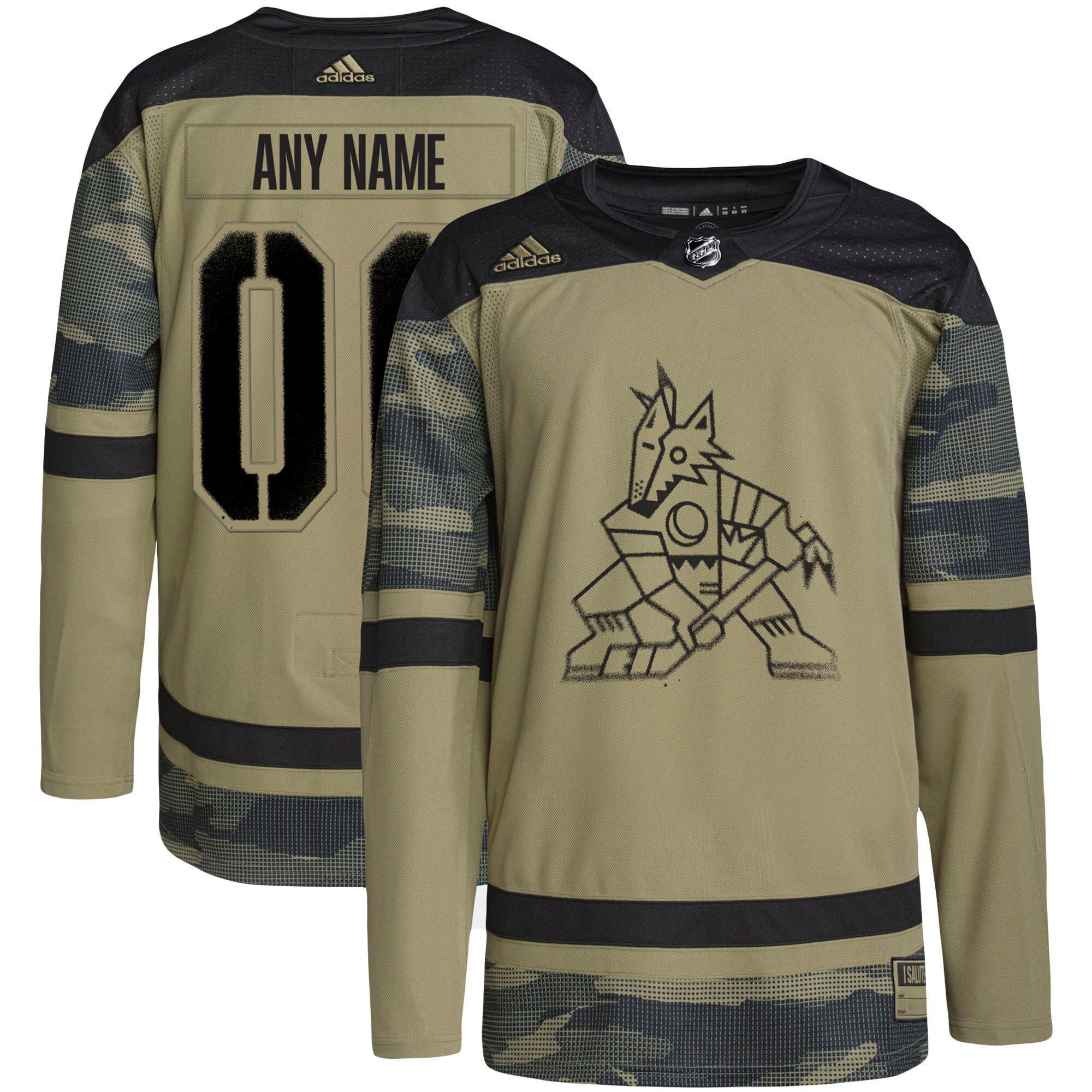 Arizona Coyotes Military Appreciation Team Authentic Custom Practice Jersey - Camo cheap jerseys for sale - CheapJerseys.Shop