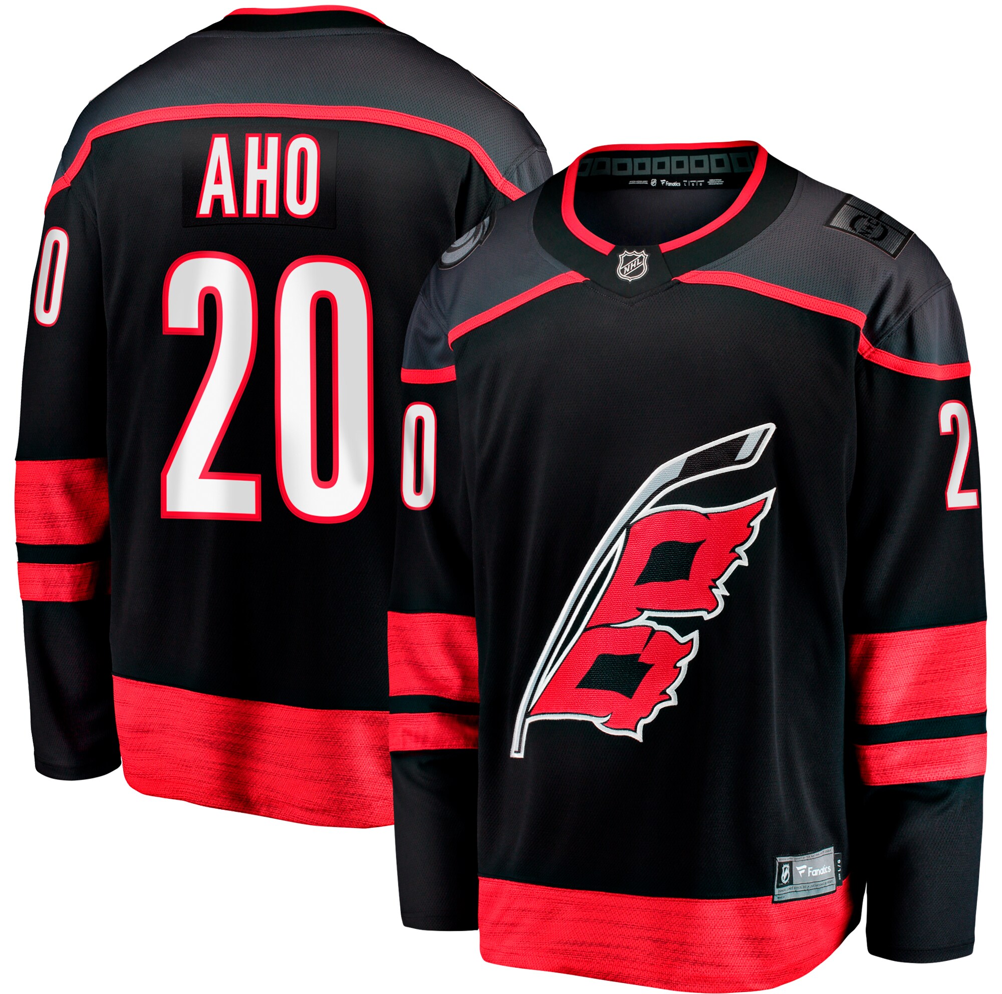 Sebastian Aho Carolina Hurricanes Fanatics Home Breakaway Jersey - Black cheap jerseys for sale - CheapJerseys.Shop