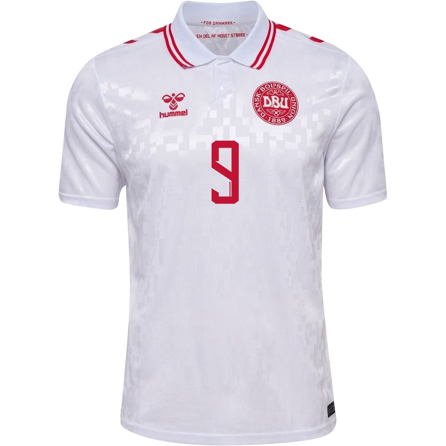 Martin Braithwaite 9 Denmark National Team 2024/25 Away Men Jersey - White cheap jerseys for sale - CheapJerseys.Shop
