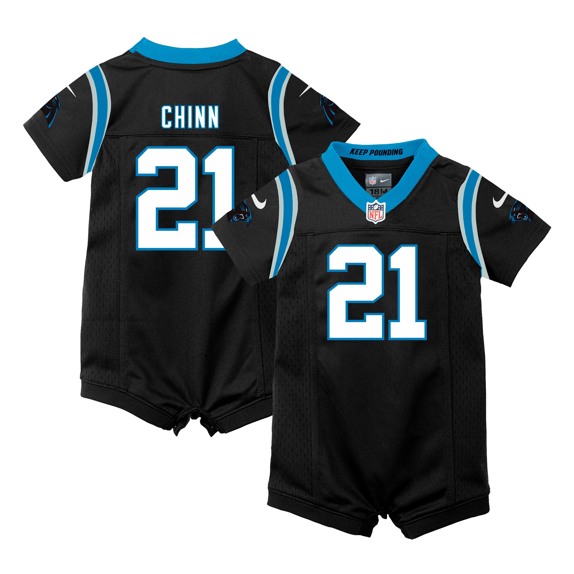 Jeremy Chinn Carolina Panthers Newborn Romper Game Jersey - Black cheap jerseys for sale - CheapJerseys.Shop