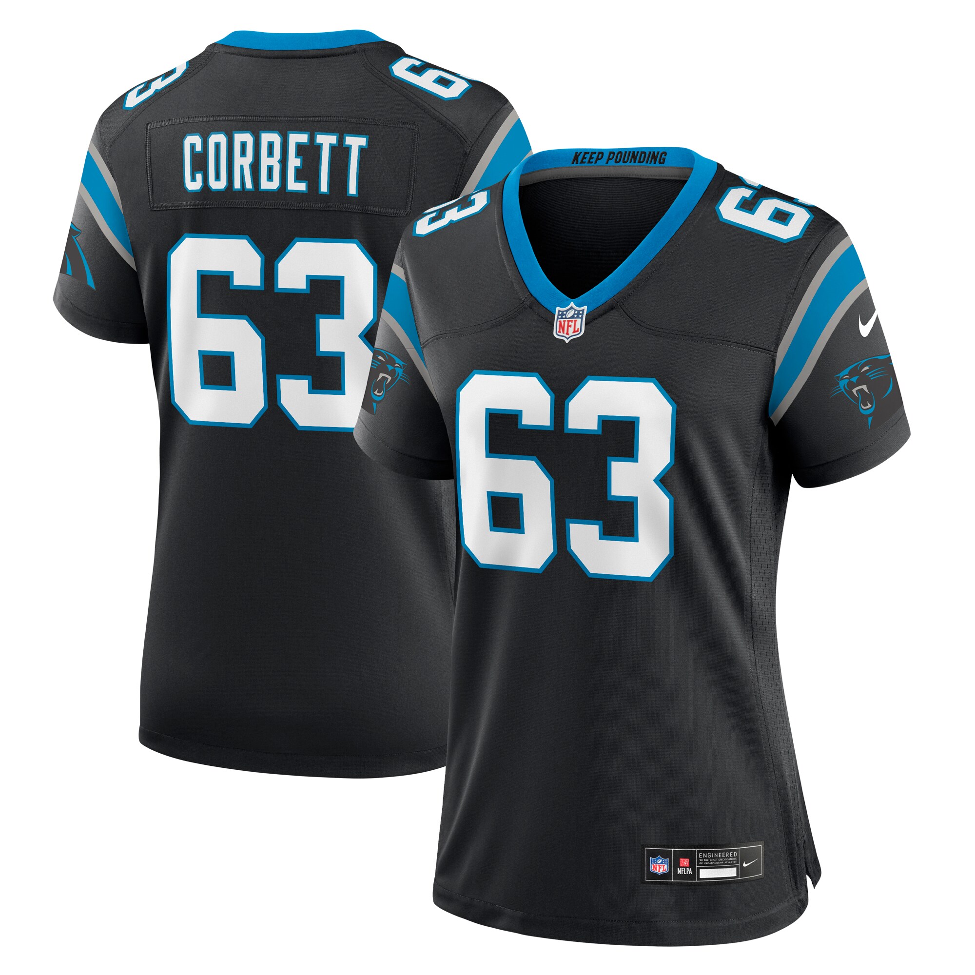 Austin Corbett Carolina Panthers Women's Team Game Jersey - Black cheap jerseys for sale - CheapJerseys.Shop