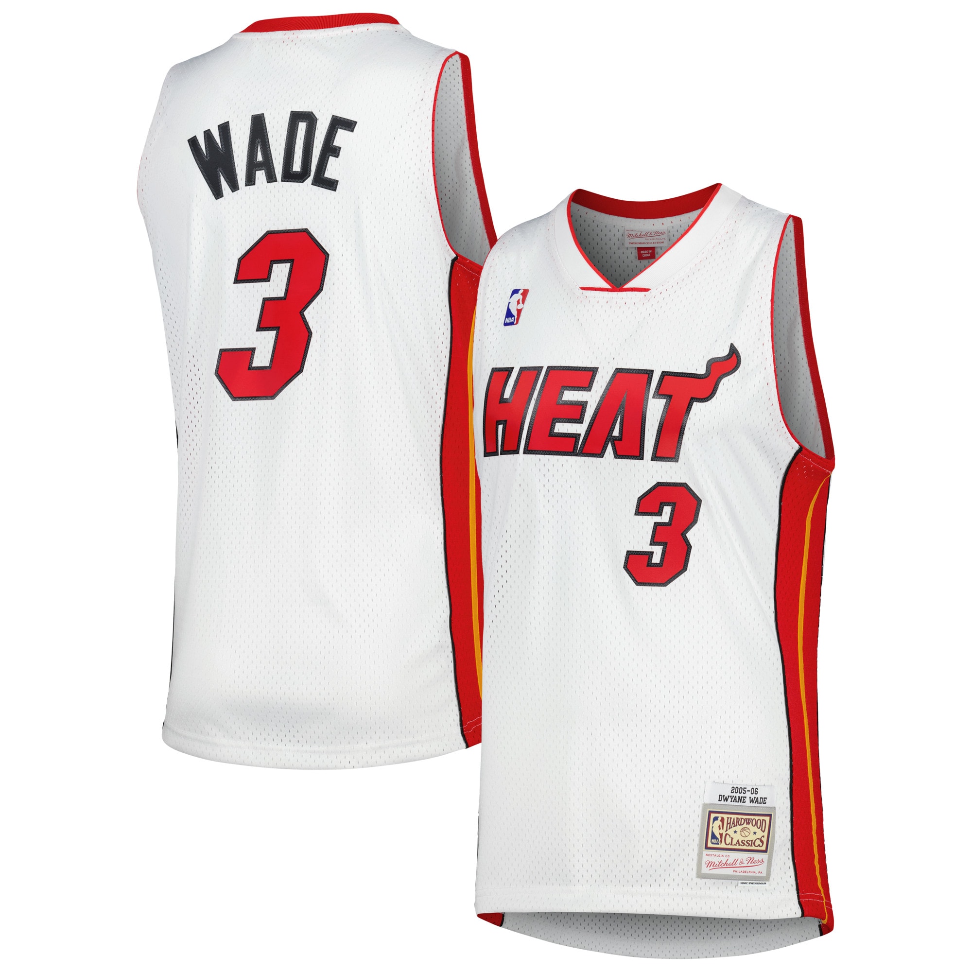 Dwyane Wade Miami Heat Mitchell & Ness 2001\/02 Hardwood Classics Swingman Jersey - White cheap jerseys for sale - CheapJerseys.Shop