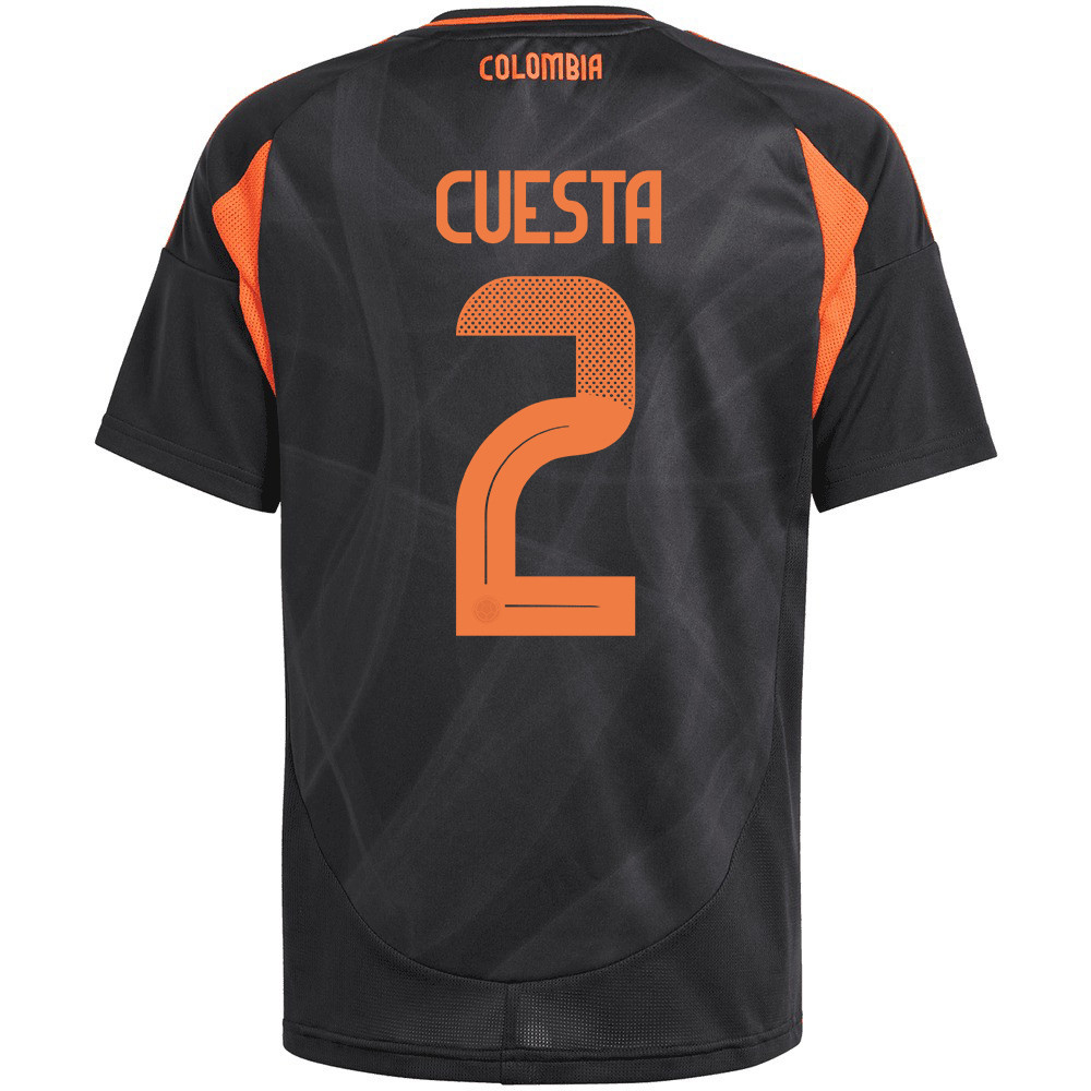 Carlos Cuesta 2 Colombia National Team 2024/25 Away YOUTH Jersey - Black cheap jerseys for sale - CheapJerseys.Shop