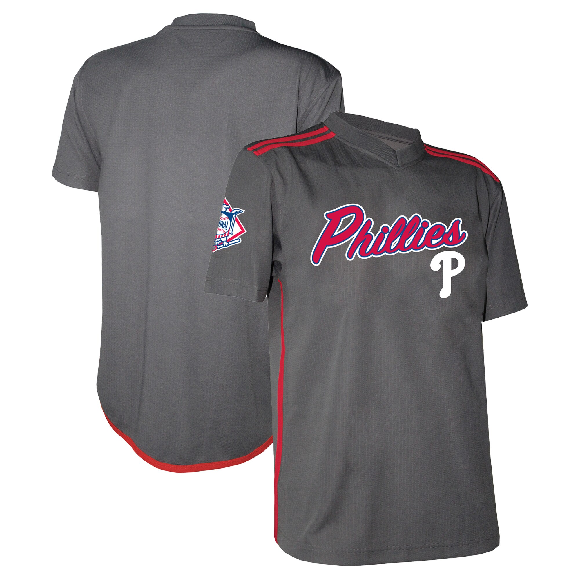 Philadelphia Phillies Stitches Team V-Neck Jersey - Charcoal cheap jerseys for sale - CheapJerseys.Shop