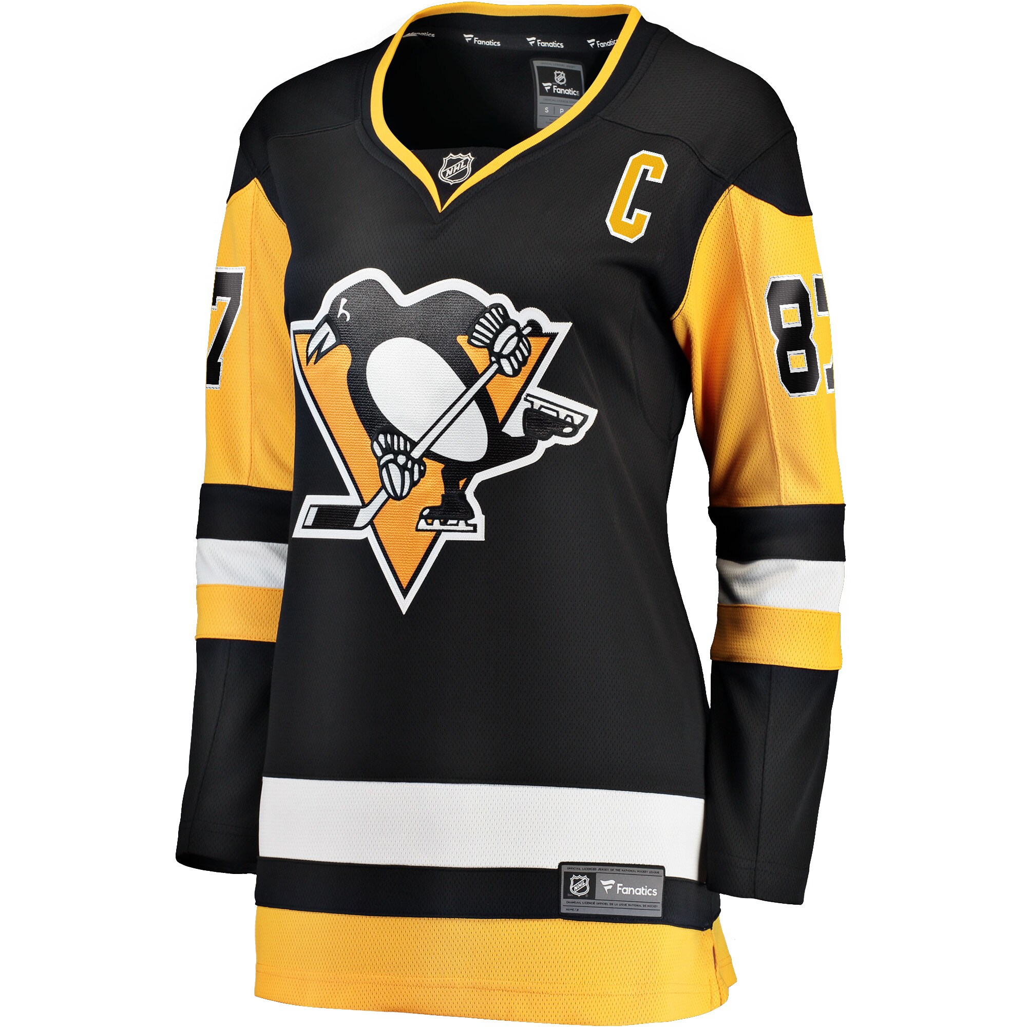 Sidney Crosby Pittsburgh Penguins Fanatics Women's Captain Patch Home Breakaway Jersey - Black cheap jerseys for sale - CheapJerseys.Shop
