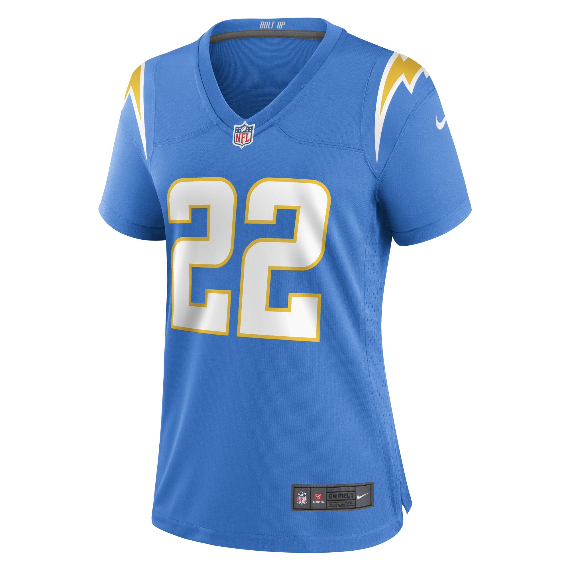 JT Woods Los Angeles Chargers Women's Game Player Jersey - Powder Blue cheap jerseys for sale - CheapJerseys.Shop