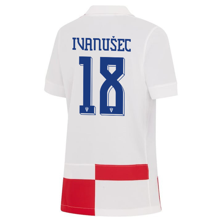 Luka Ivanušec 18 Croatia National Team 2024 Home YOUTH Jersey - White cheap jerseys for sale - CheapJerseys.Shop
