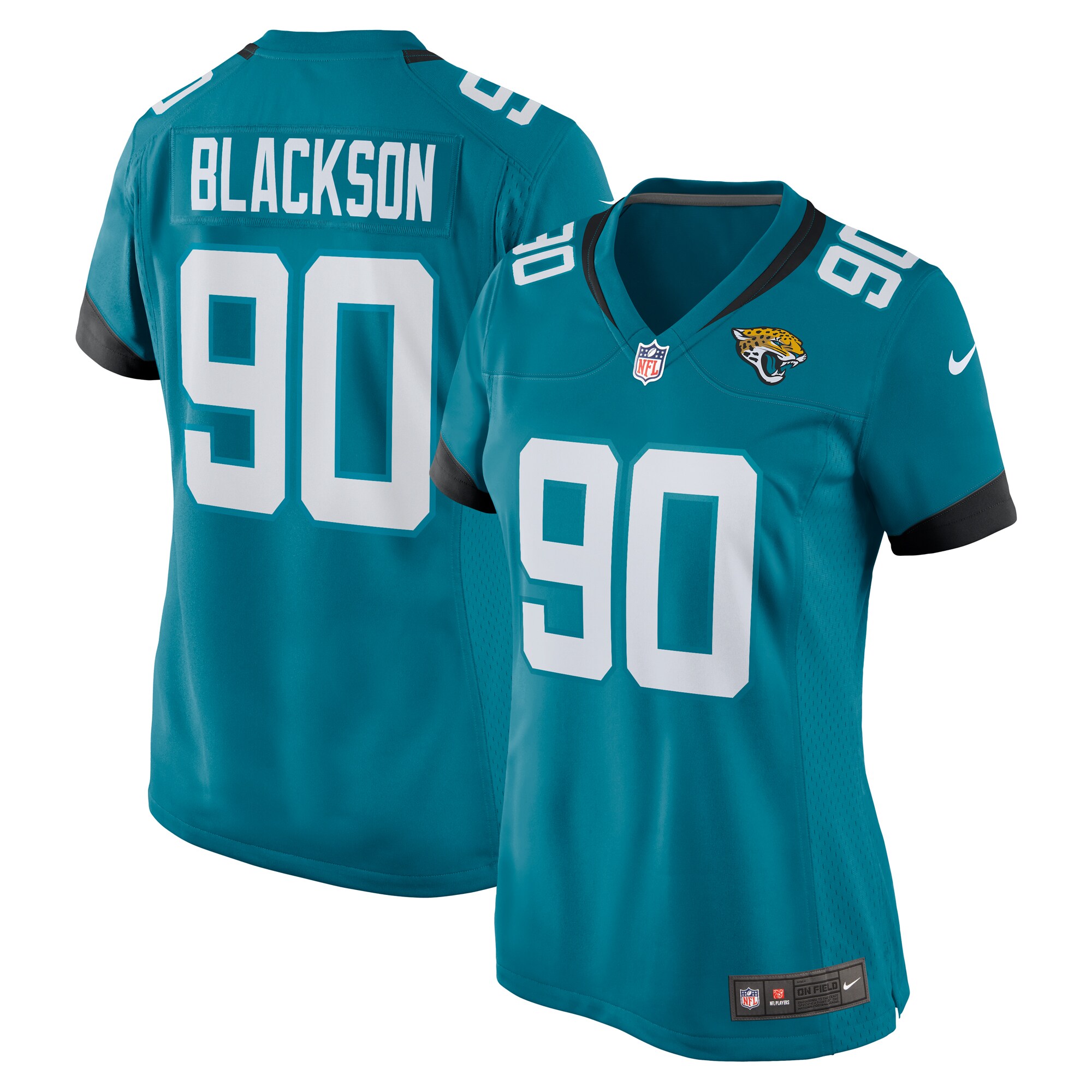Angelo Blackson Jacksonville Jaguars Women's Team Game Jersey - Teal cheap jerseys for sale - CheapJerseys.Shop