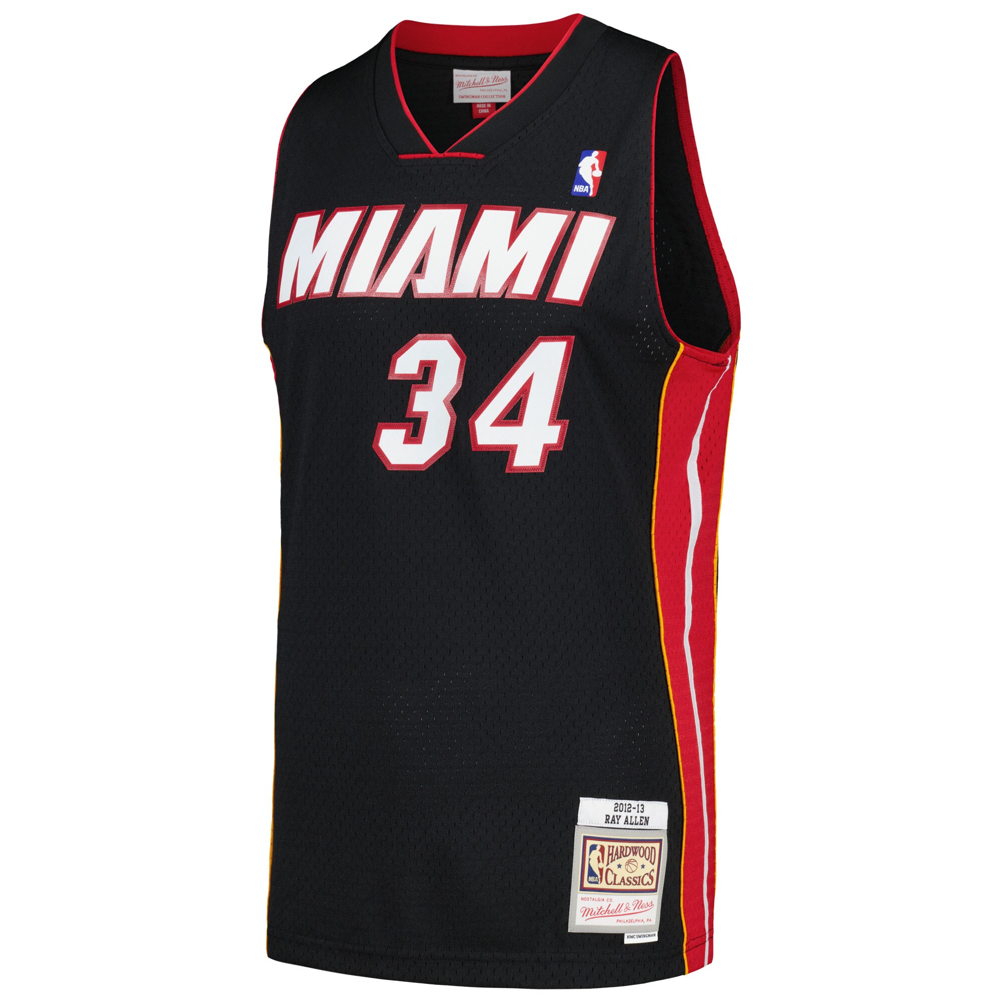 Ray Allen Miami Heat Mitchell & Ness 2012\/13 Hardwood Classics Swingman Jersey - Black cheap jerseys for sale - CheapJerseys.Shop