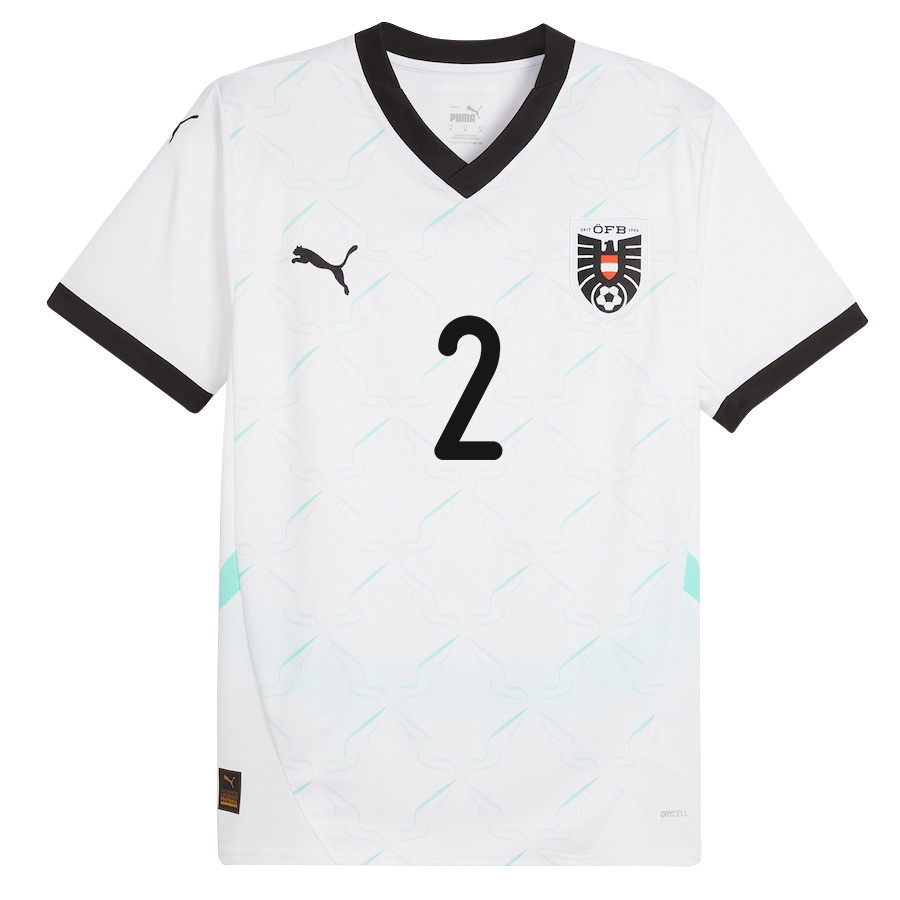 Maximilian Wöber 2 Austria National Team 2024/25 Away Men Jersey - White cheap jerseys for sale - CheapJerseys.Shop