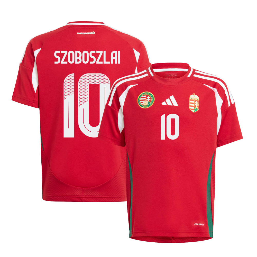Dominik Szoboszlai 10 Hungary National Team 2024/25 Home YOUTH Jersey - Red cheap jerseys for sale - CheapJerseys.Shop