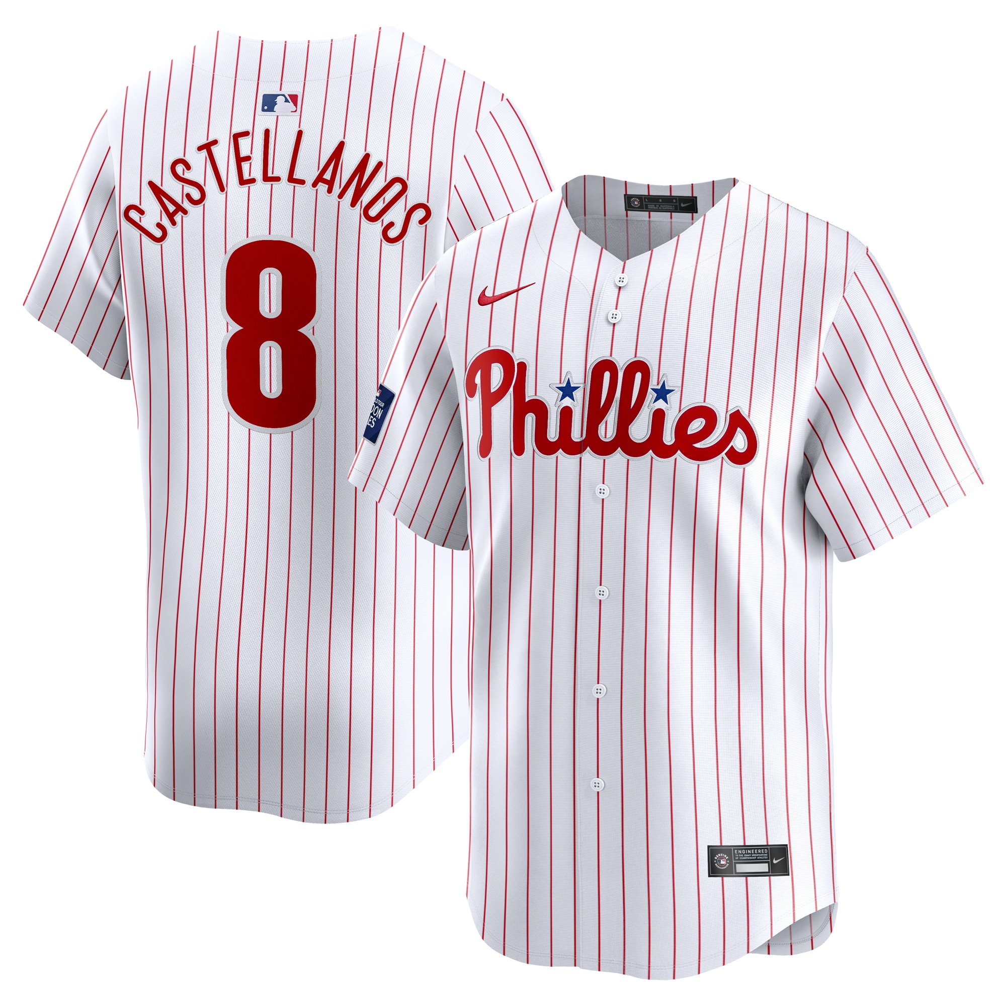 Nick Castellanos Philadelphia Phillies 2024 World Tour London Series Home Limited Player Jersey - White cheap jerseys for sale - CheapJerseys.Shop