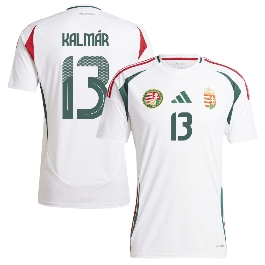 Zsolt Kalmár 13 Hungary National Team 2024/25 Away Men Jersey - White cheap jerseys for sale - CheapJerseys.Shop